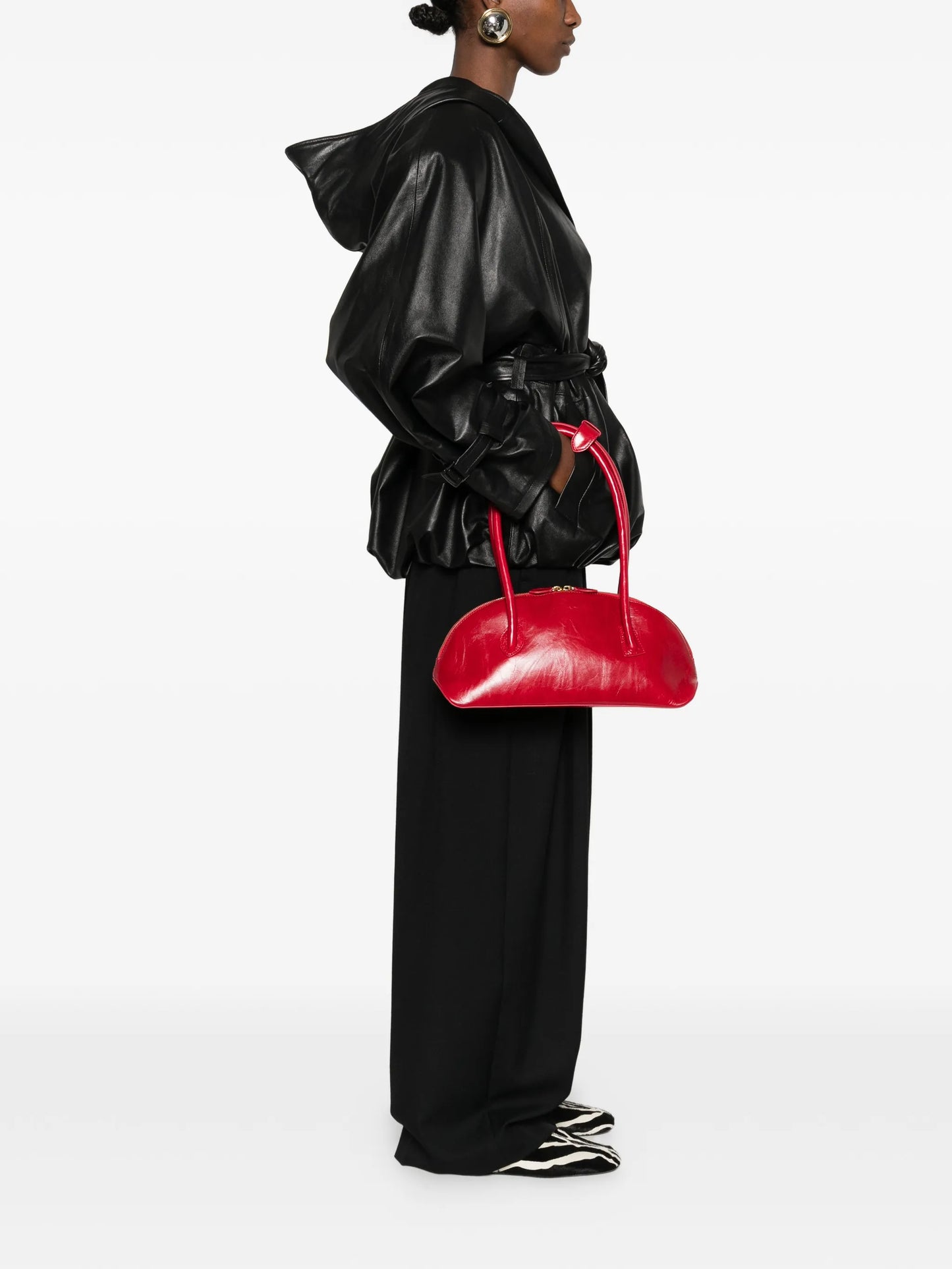 Dome zipped shoulder bag