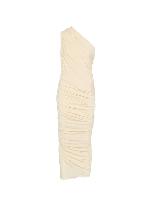 one-shoulder ruched dress
