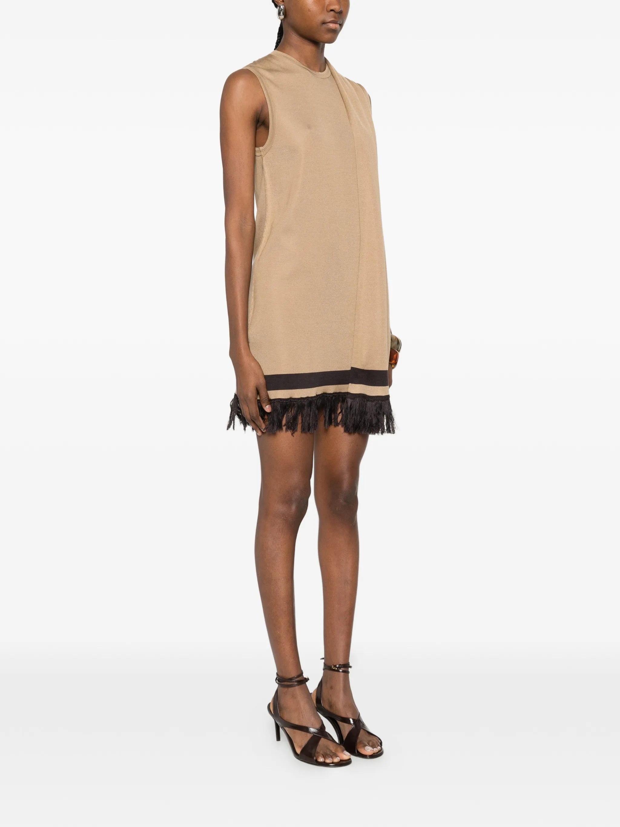 fringe-hem mini dress
