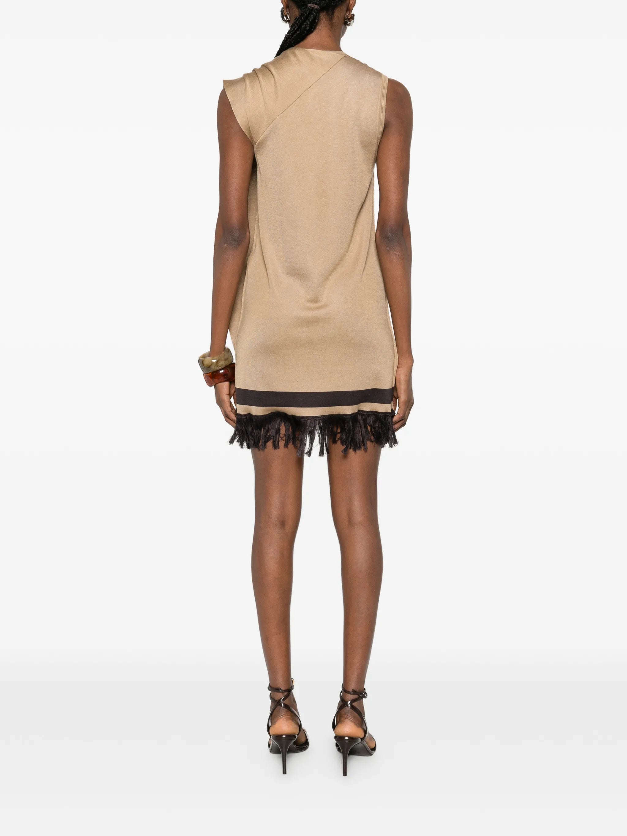 fringe-hem mini dress