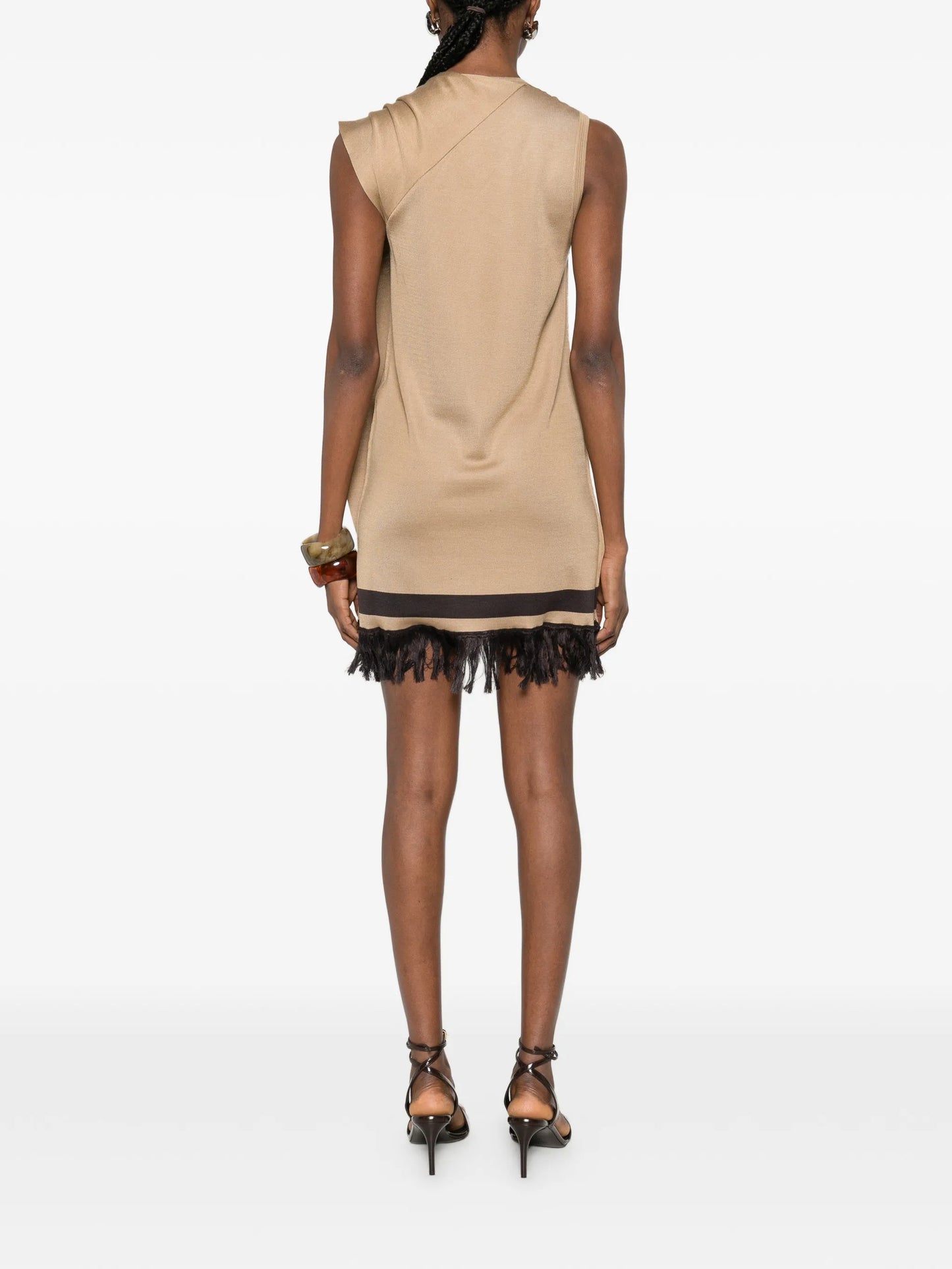fringe-hem mini dress