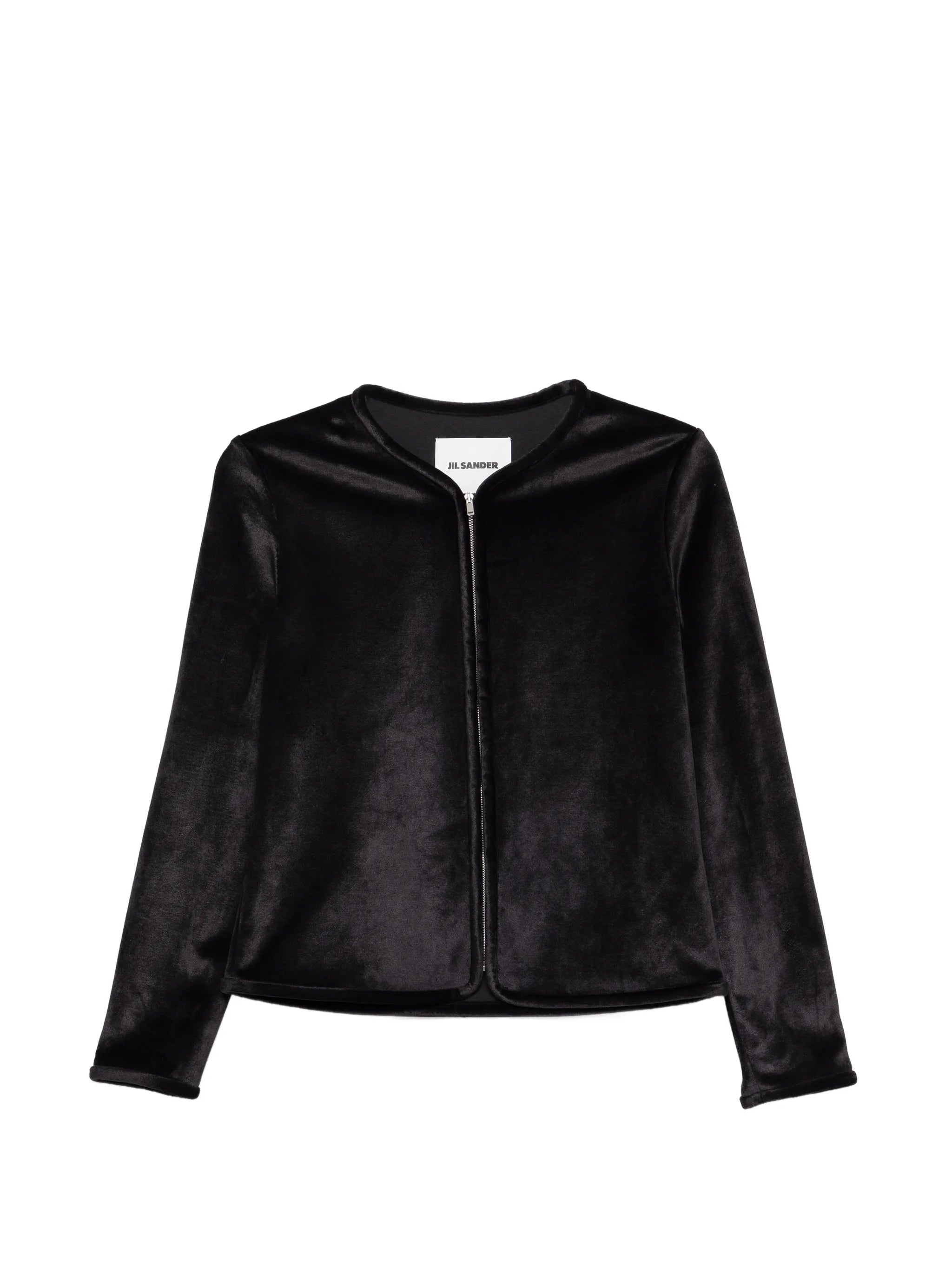 zip-up velvet jacket