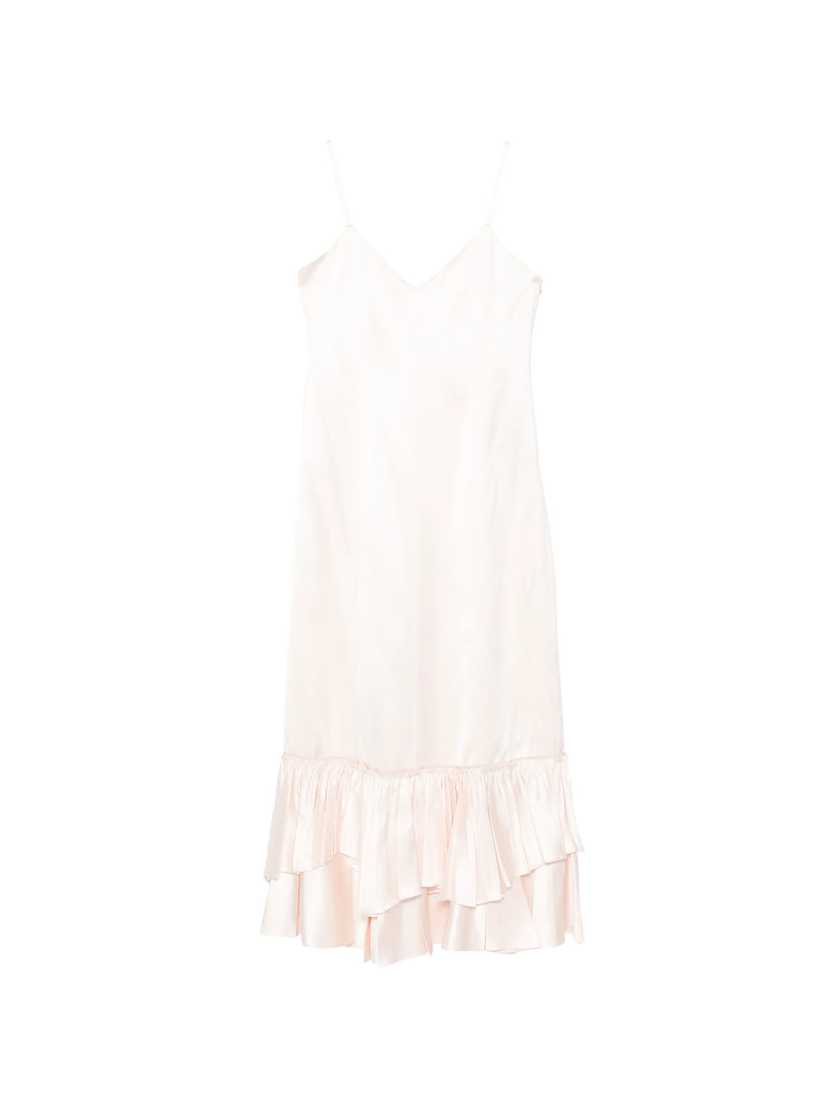 silk blend ruffle dress