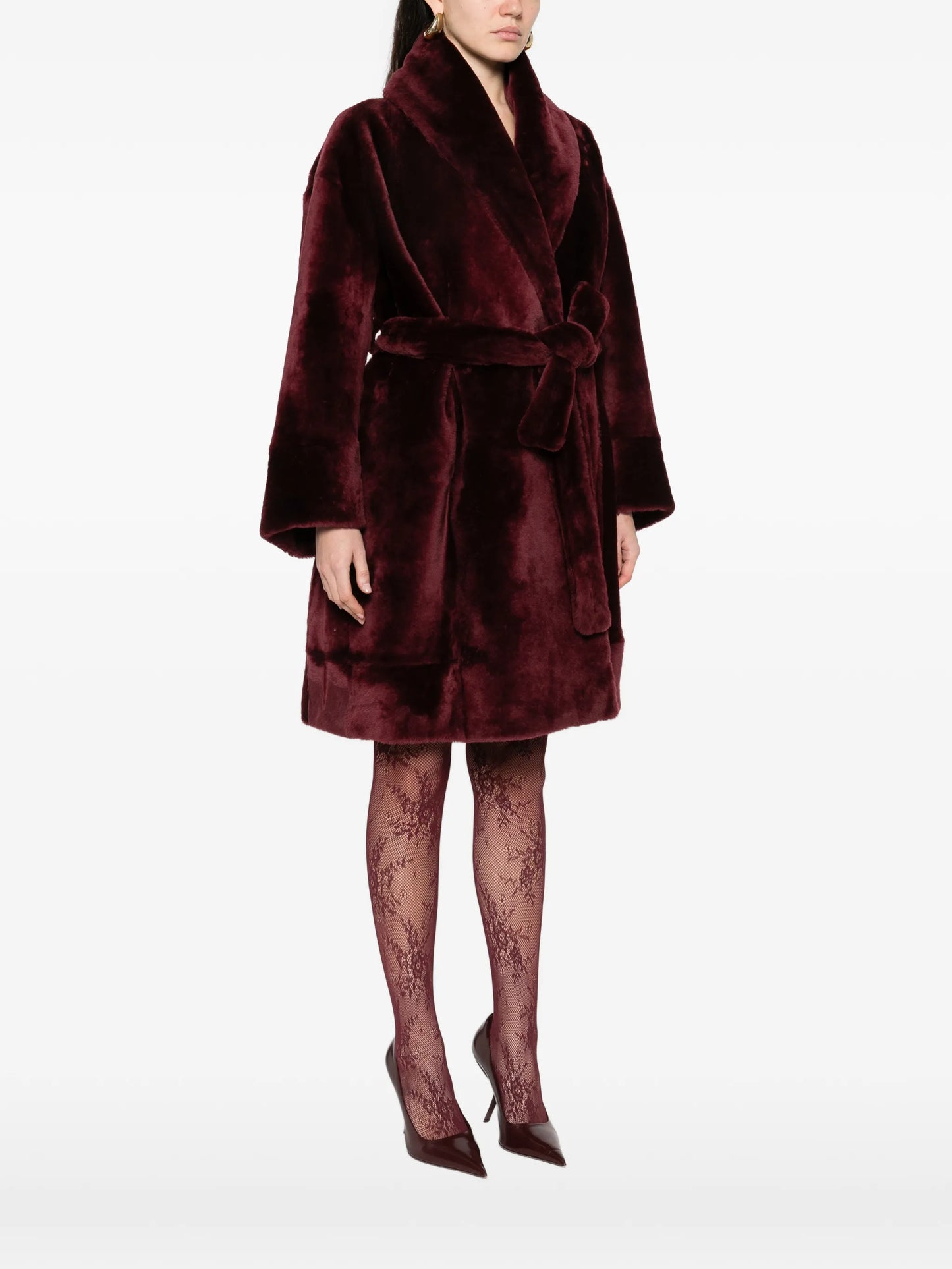 Juno belted fur coat