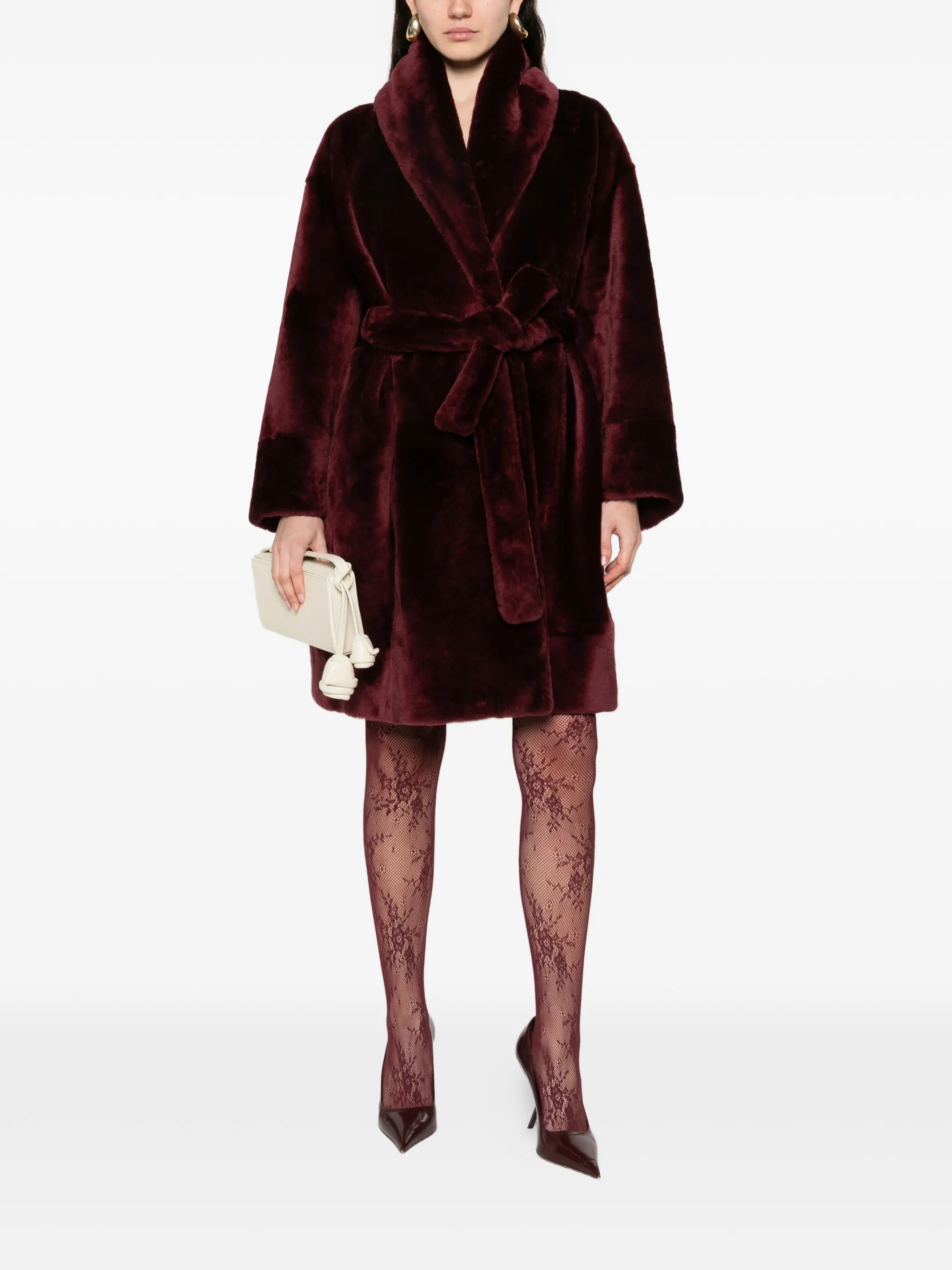 Juno belted fur coat