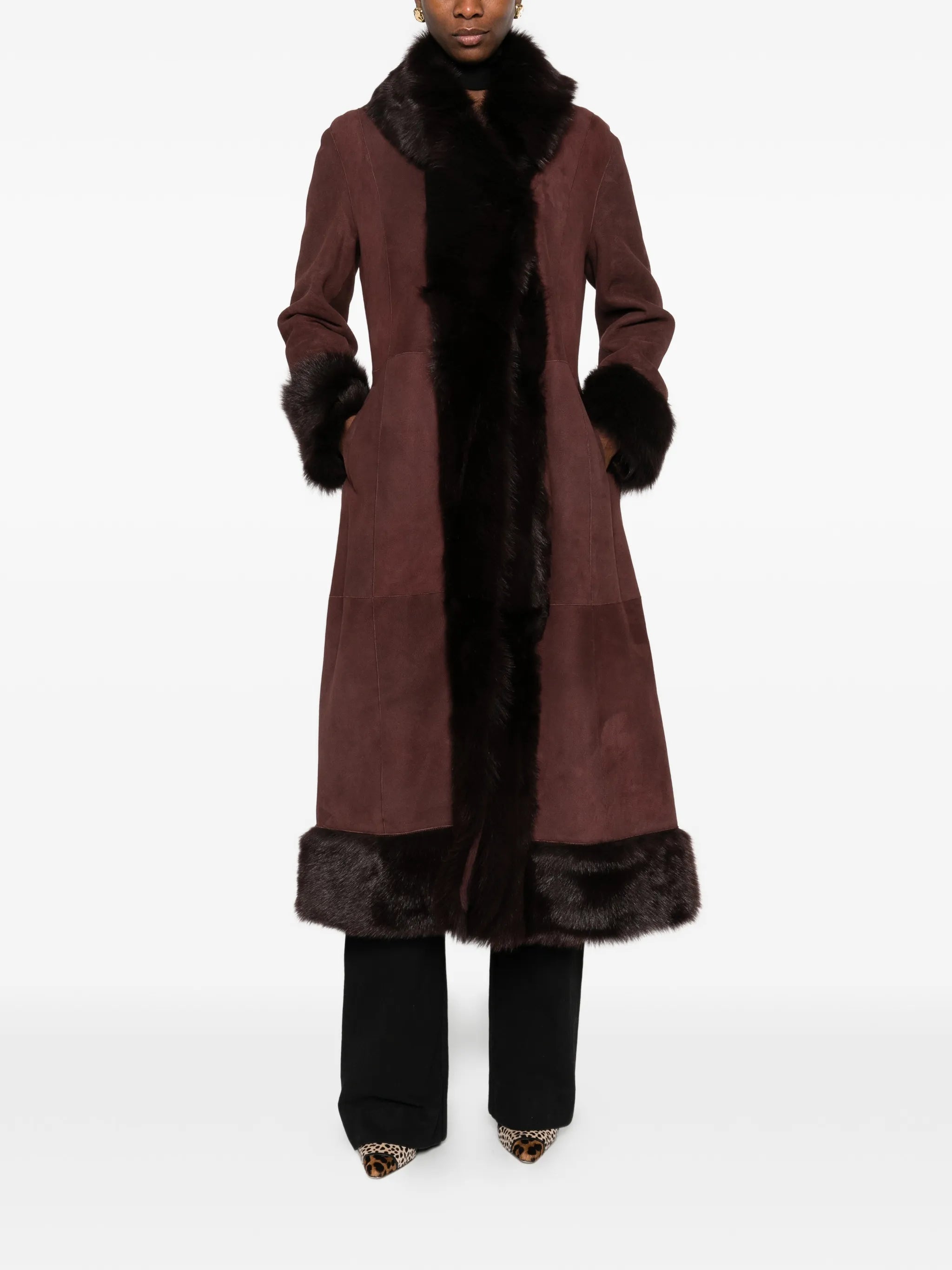 Kaya single-breasted fur coat