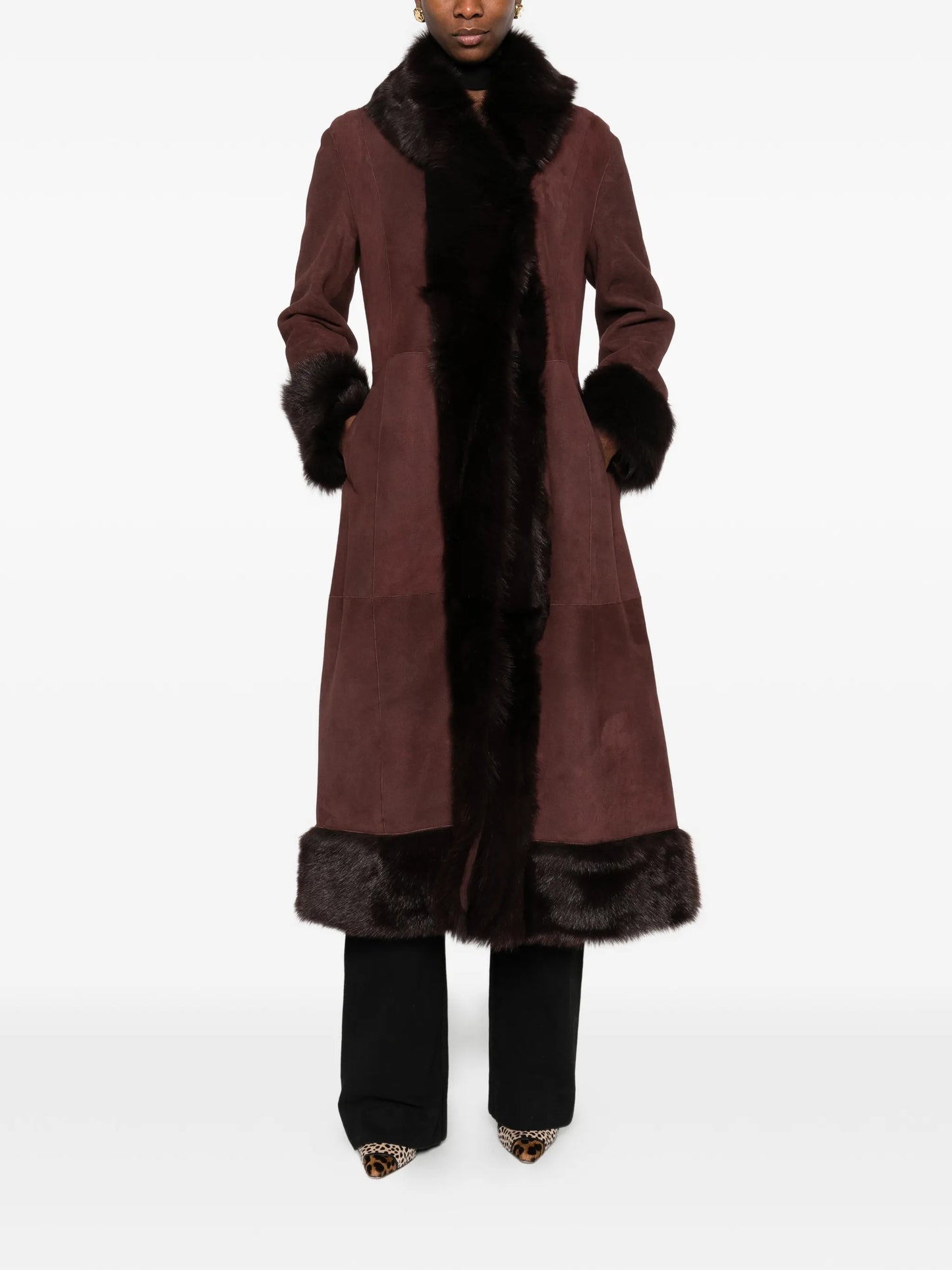 Kaya single-breasted fur coat