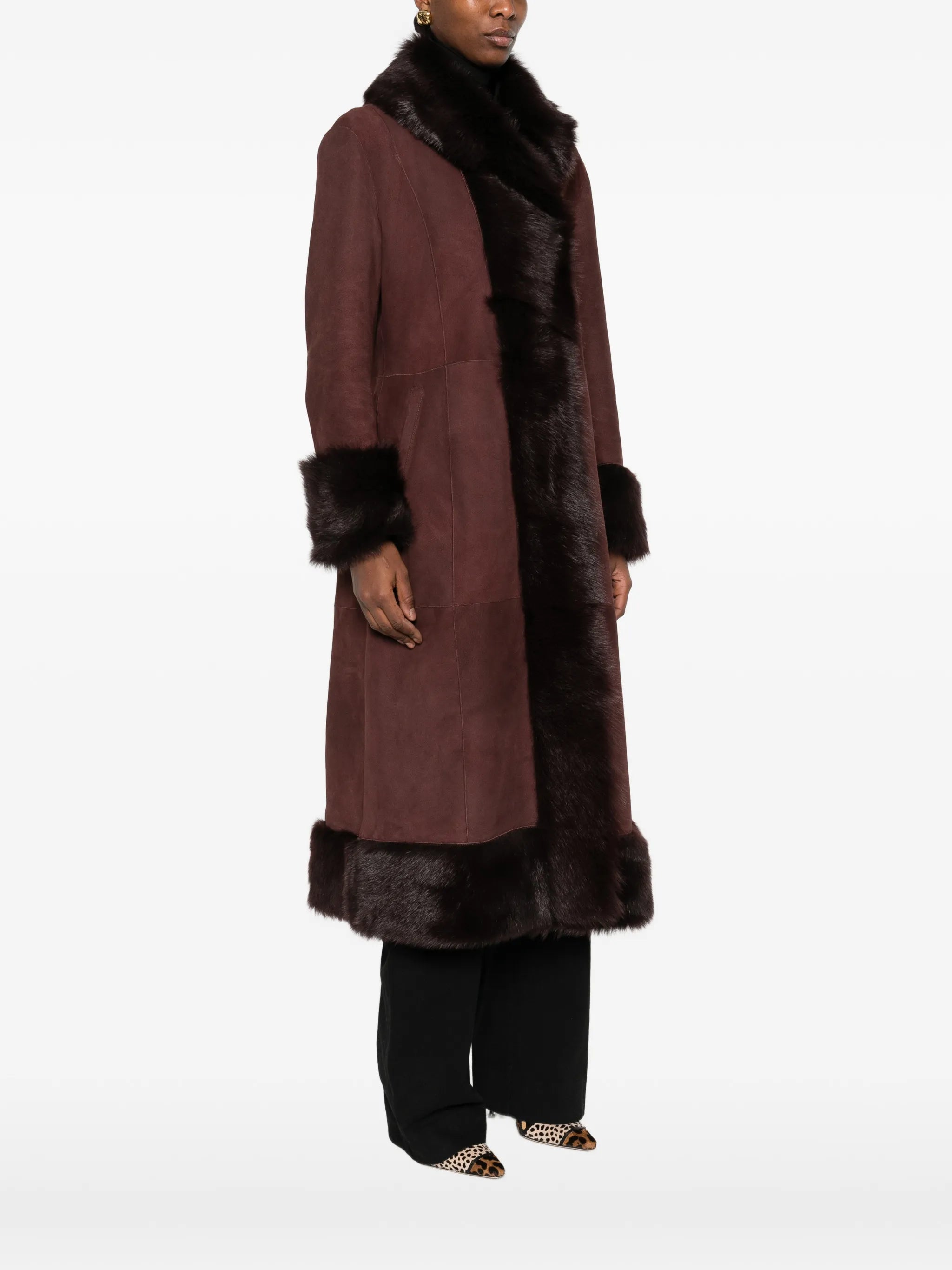 Kaya single-breasted fur coat