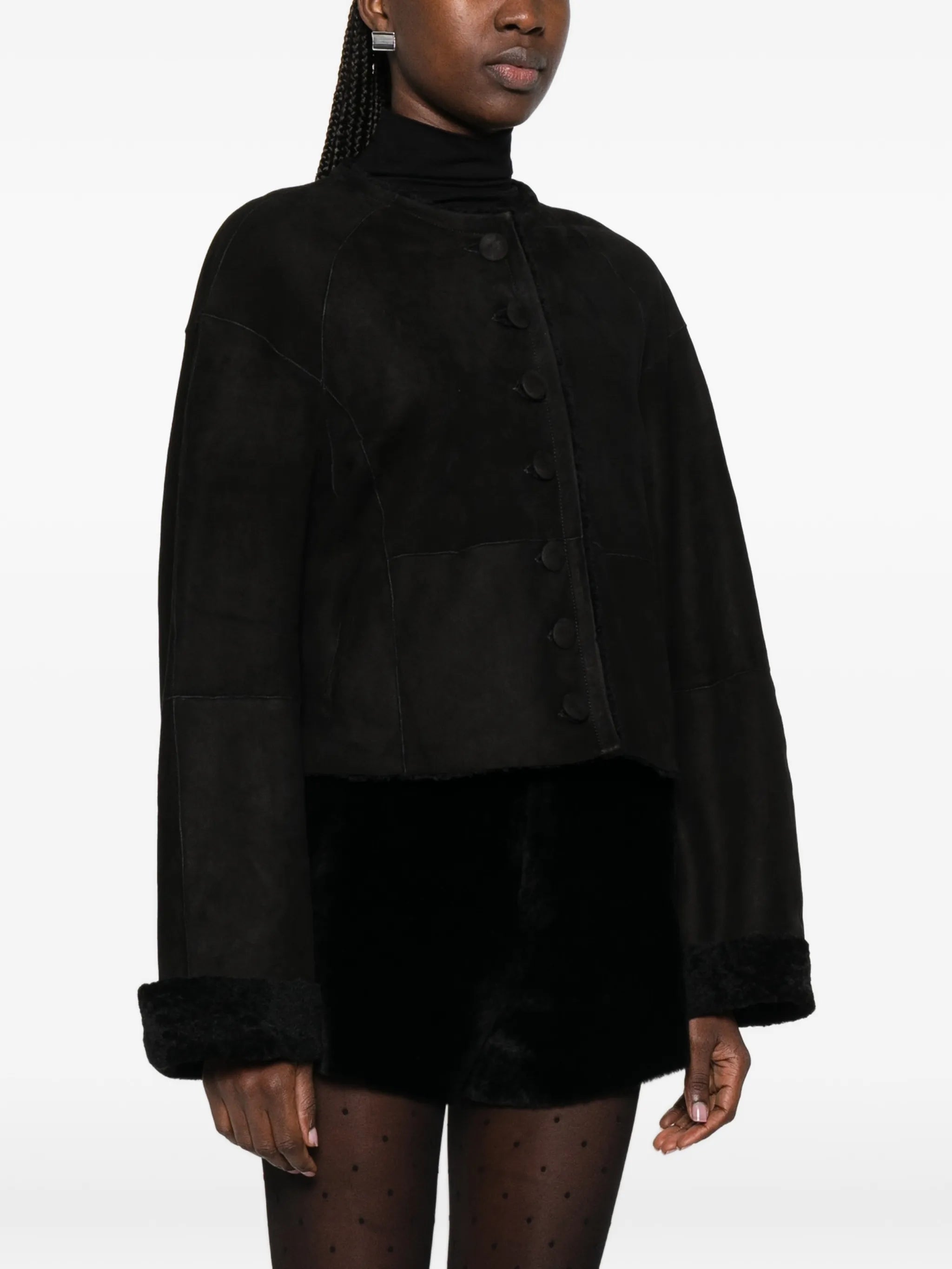 Willow buttoned leather jacket