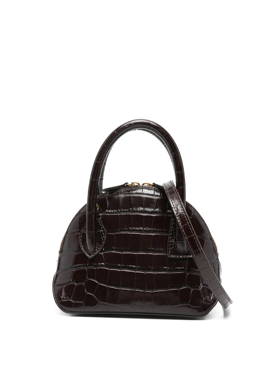 Dome croc-embossing mini bag