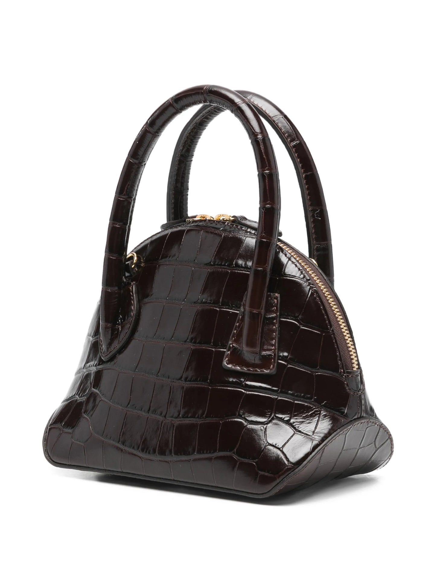 Dome croc-embossing mini bag