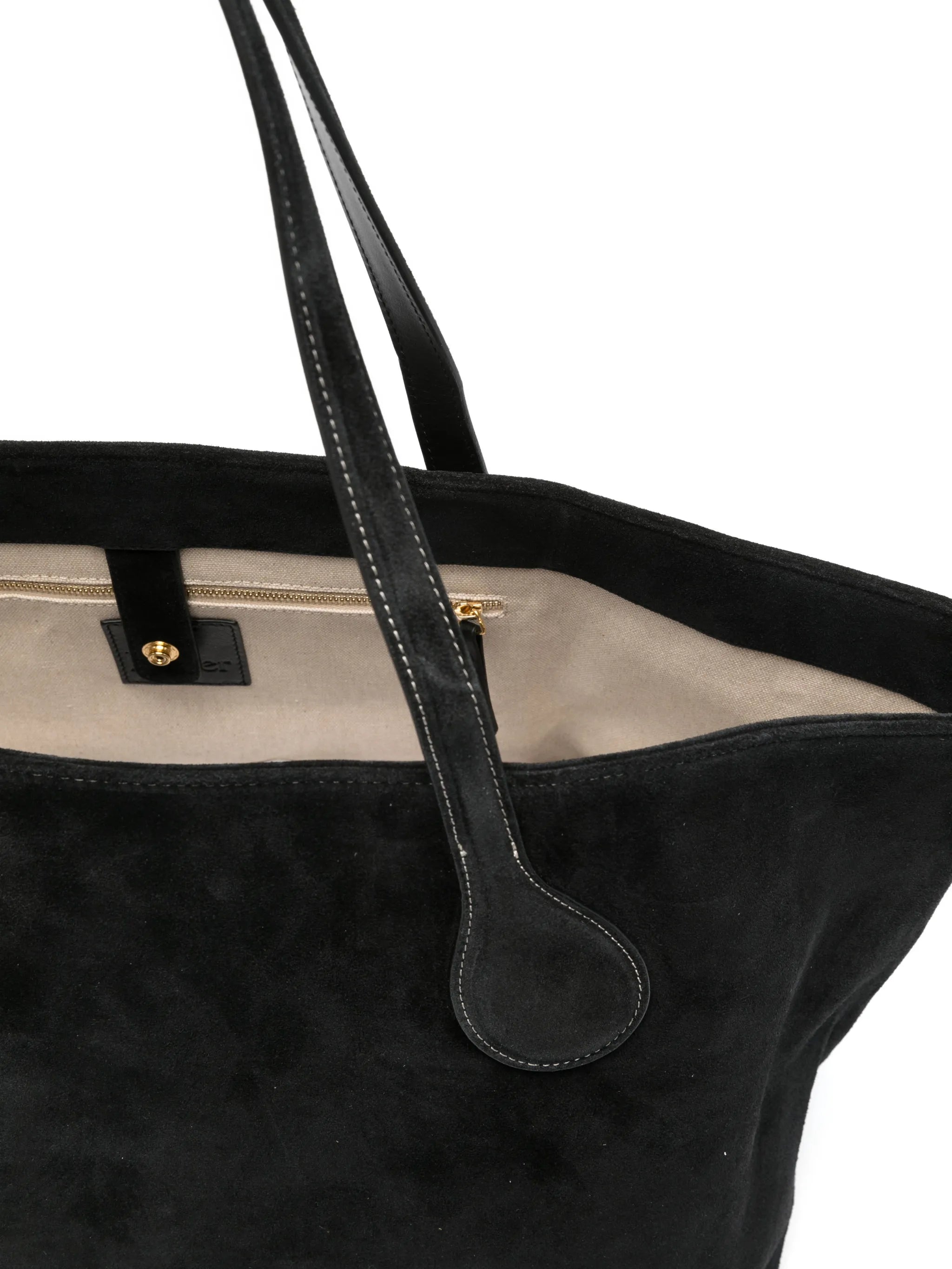 mega sprout tote black suede