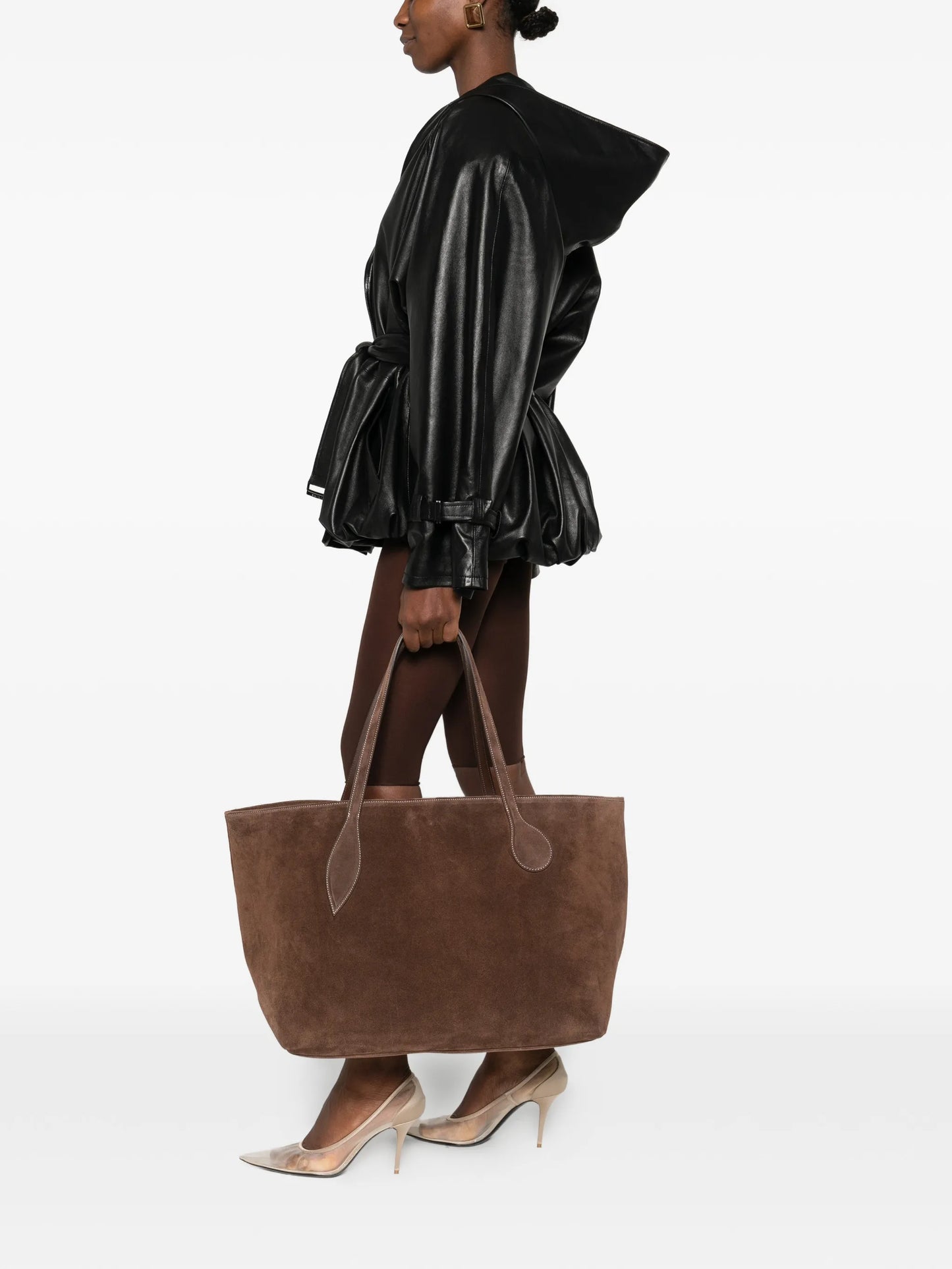 Mega Sprout suede tote bag