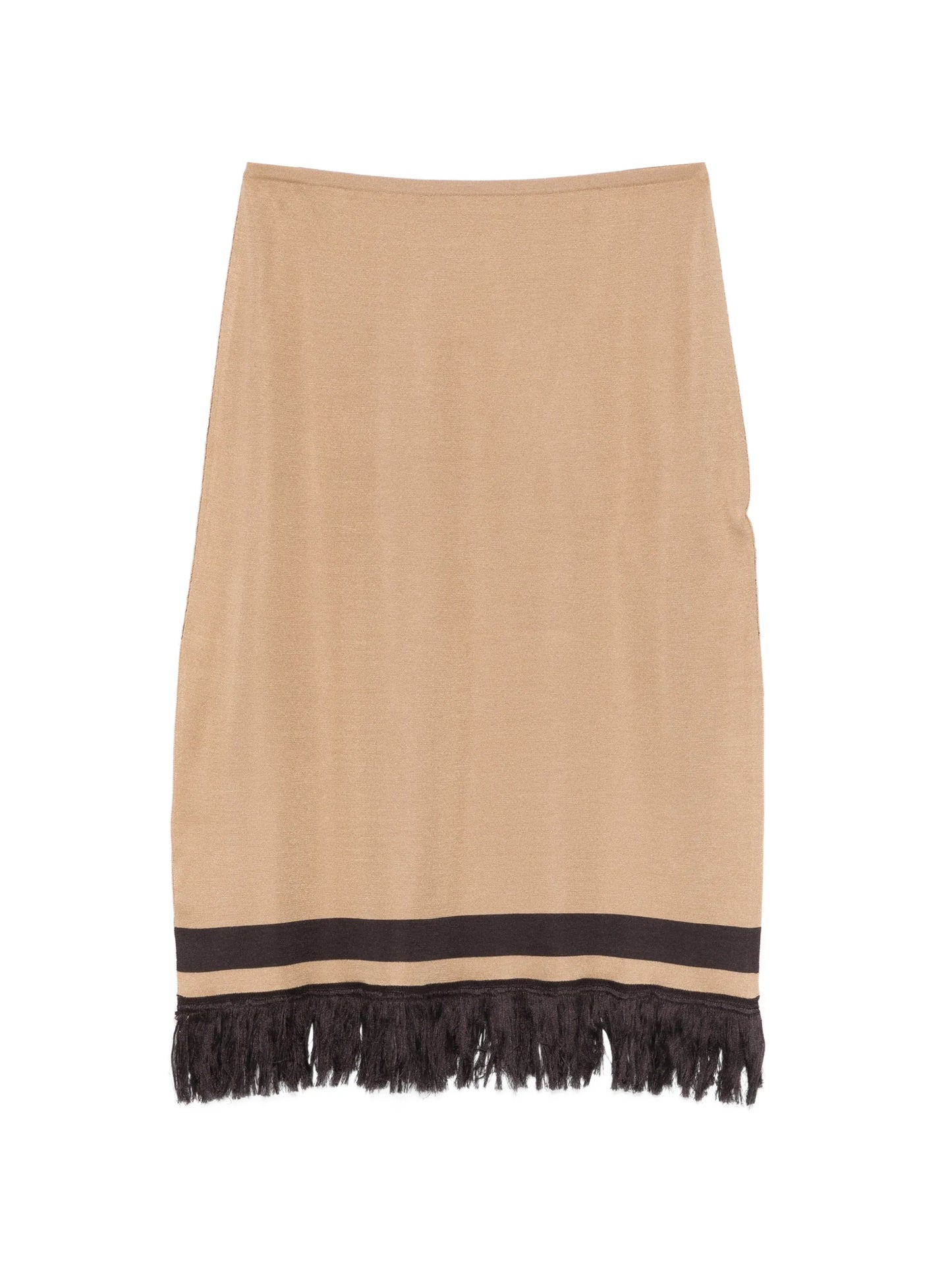 fringe hem midi skirt