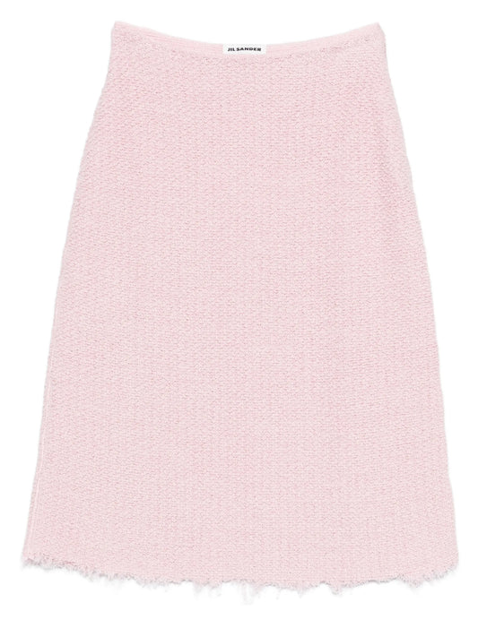 A-line frayed skirt