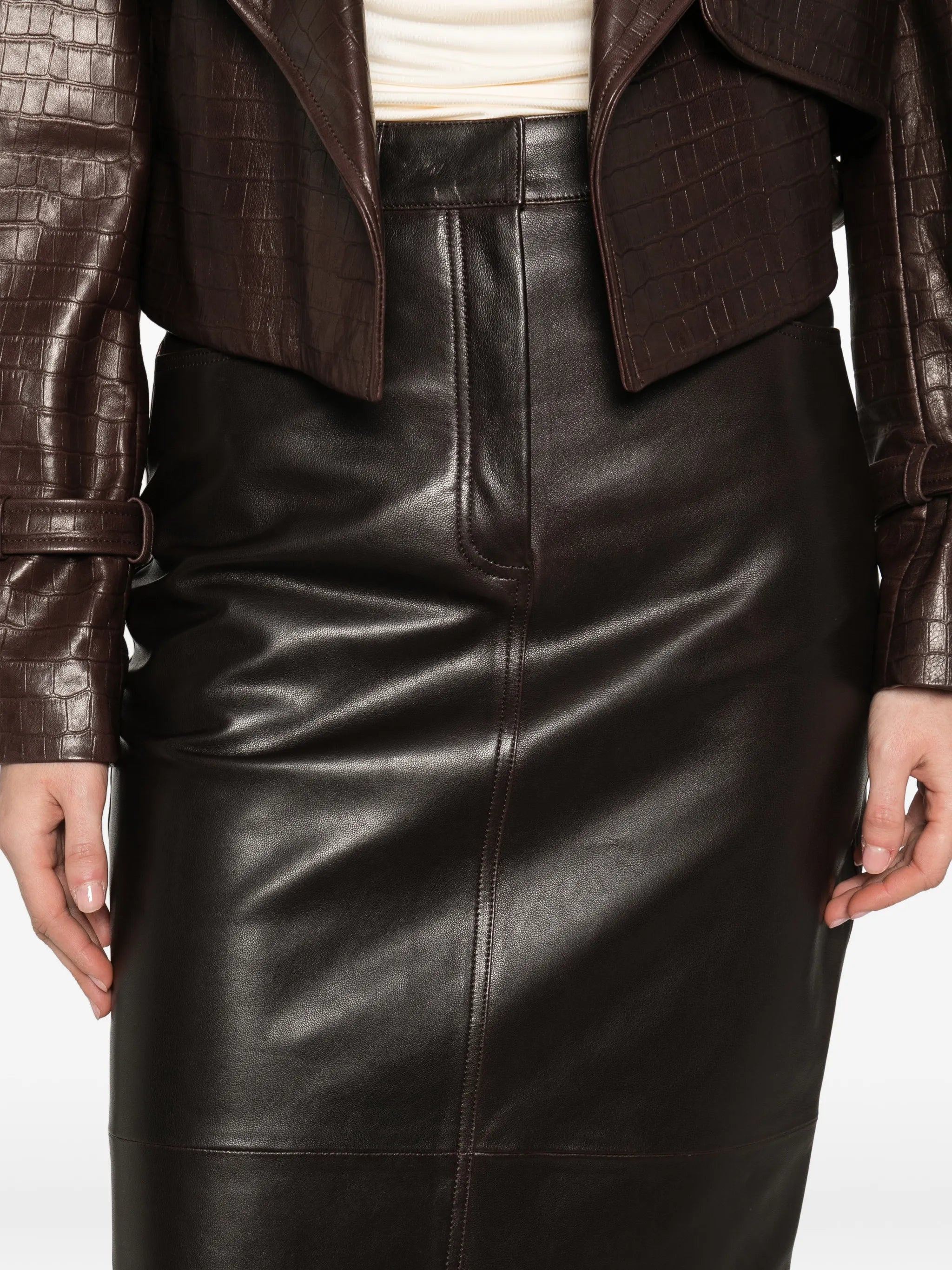 Ghalia pocket pencil midi skirt