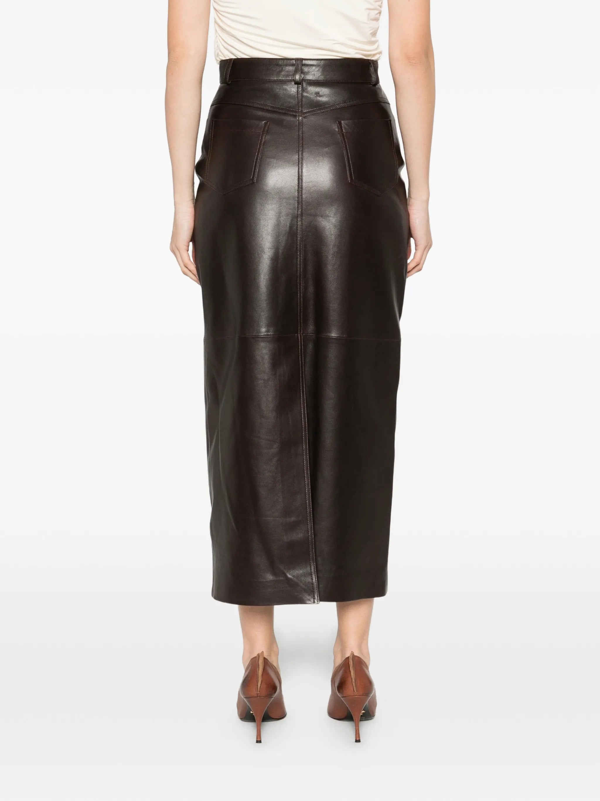 Ghalia pocket pencil midi skirt
