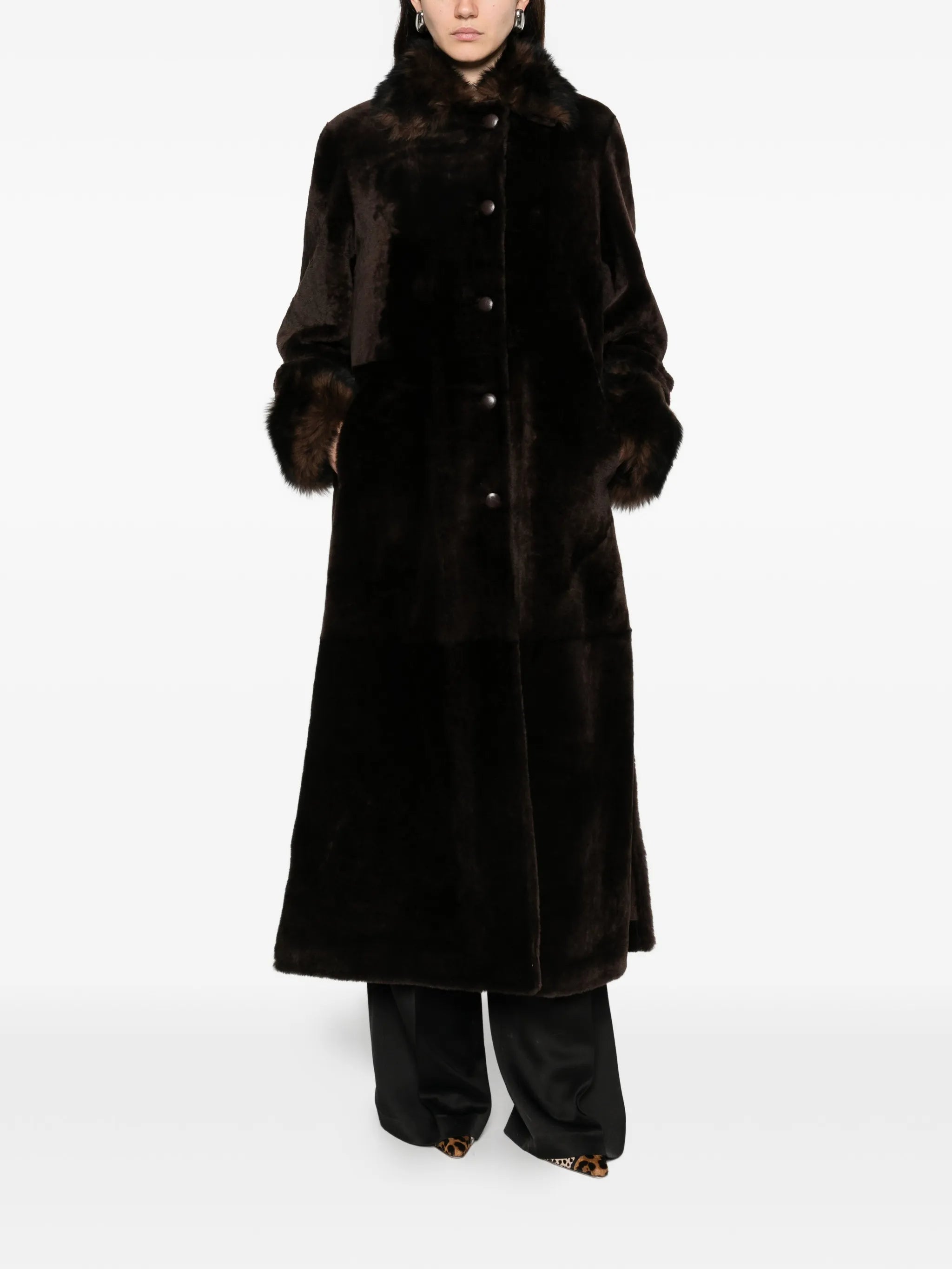 Enya buttoned collared coat