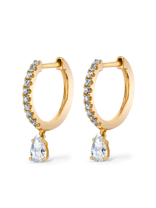 18K yellow gold diamond earrings