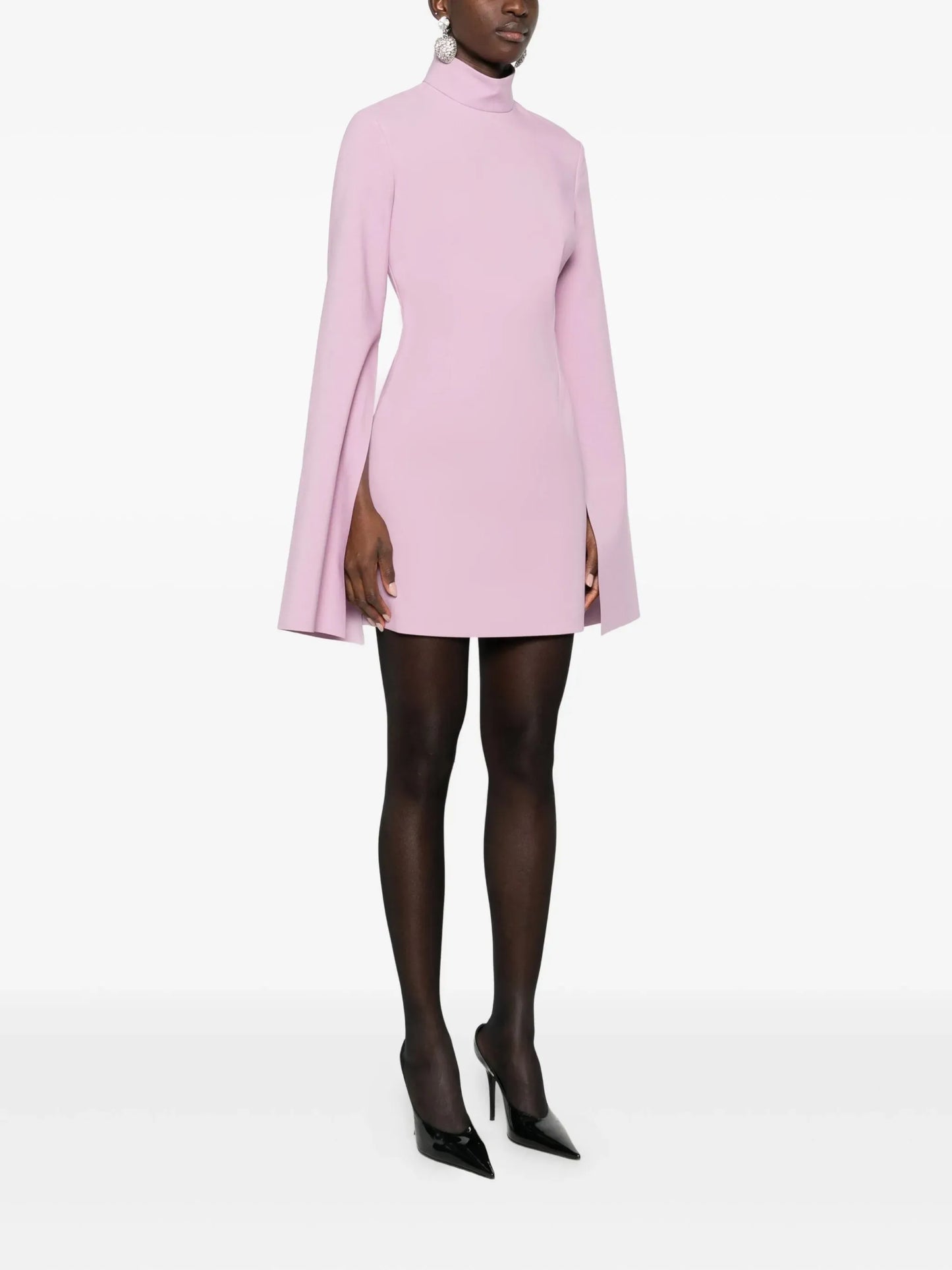 funnel-neck mini dress