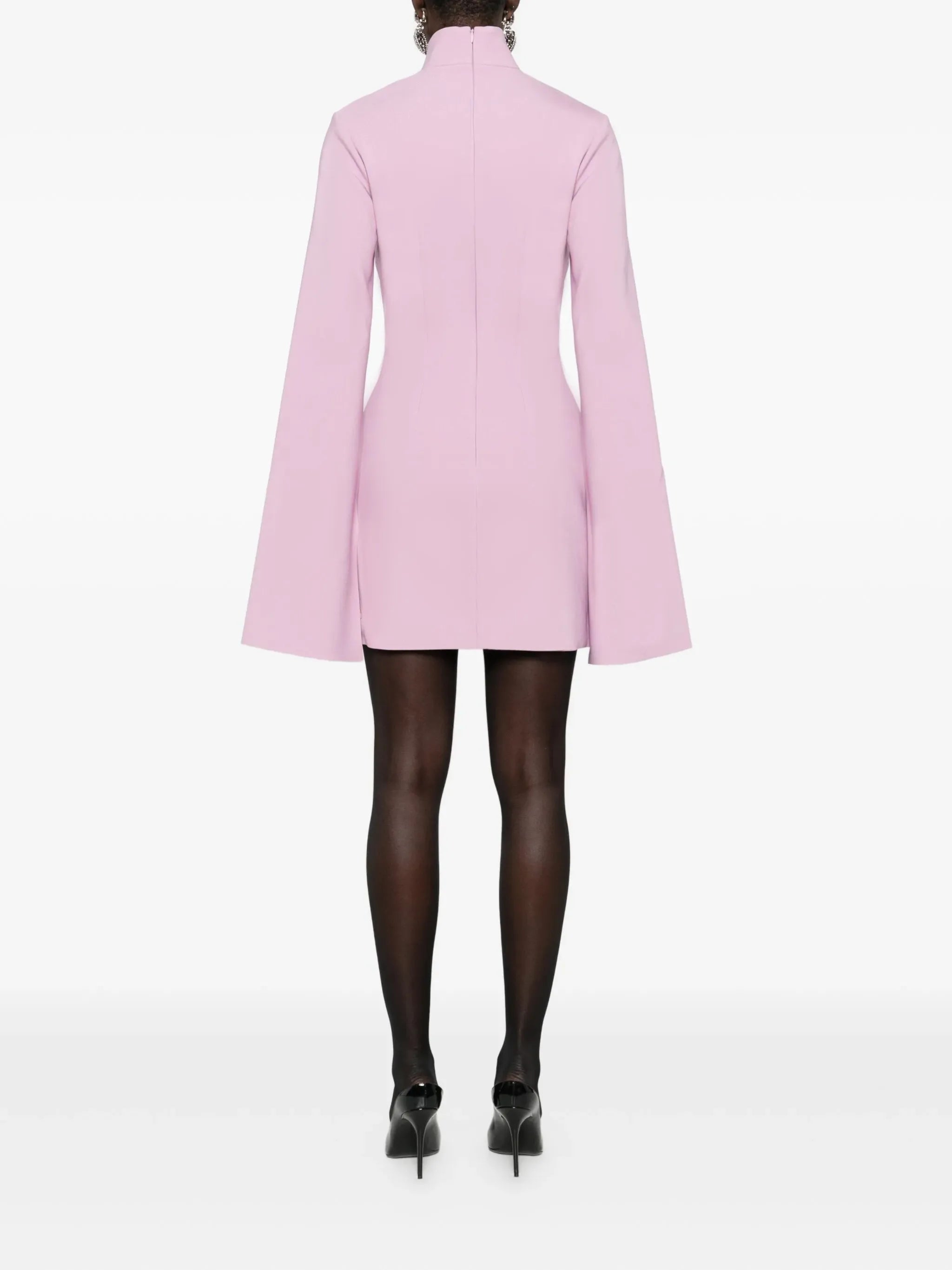 funnel-neck mini dress