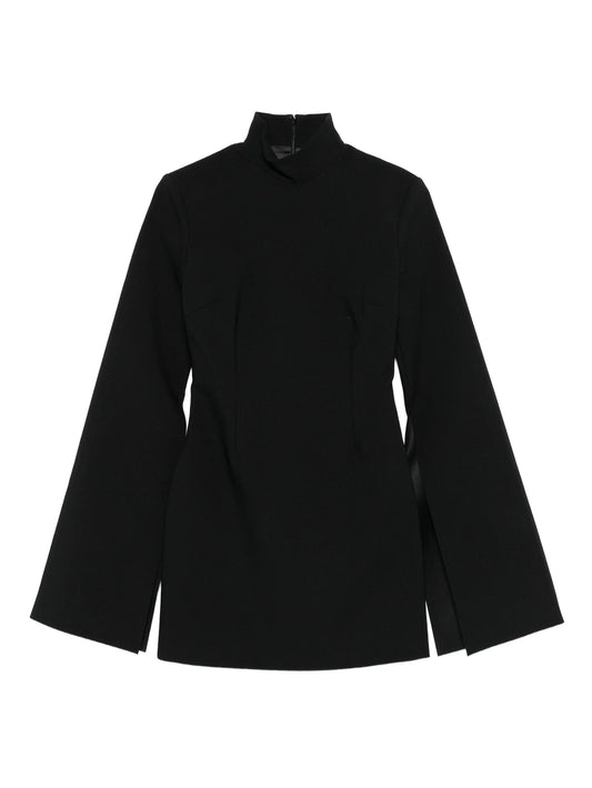 funnel-neck wide-sleeve mini dress