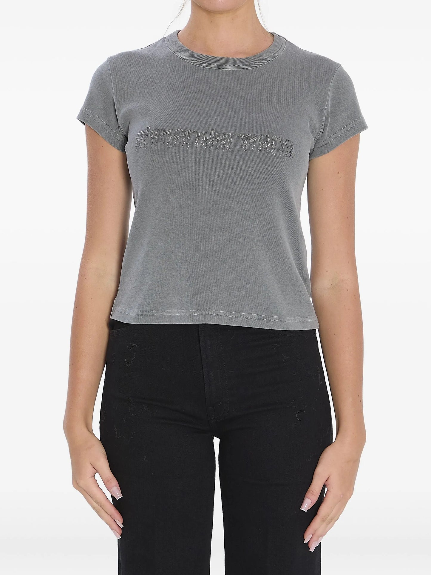 crystal hotfix logo T-shirt