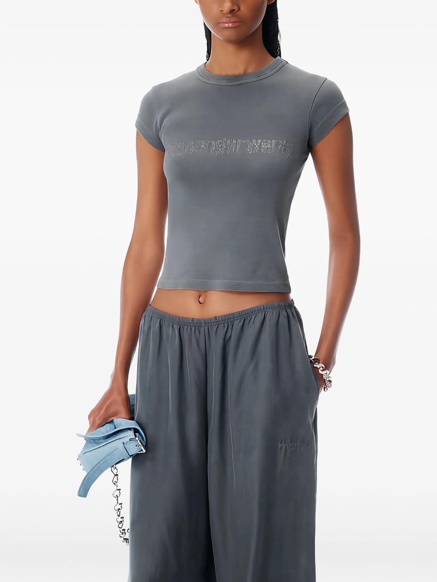 crystal hotfix logo T-shirt