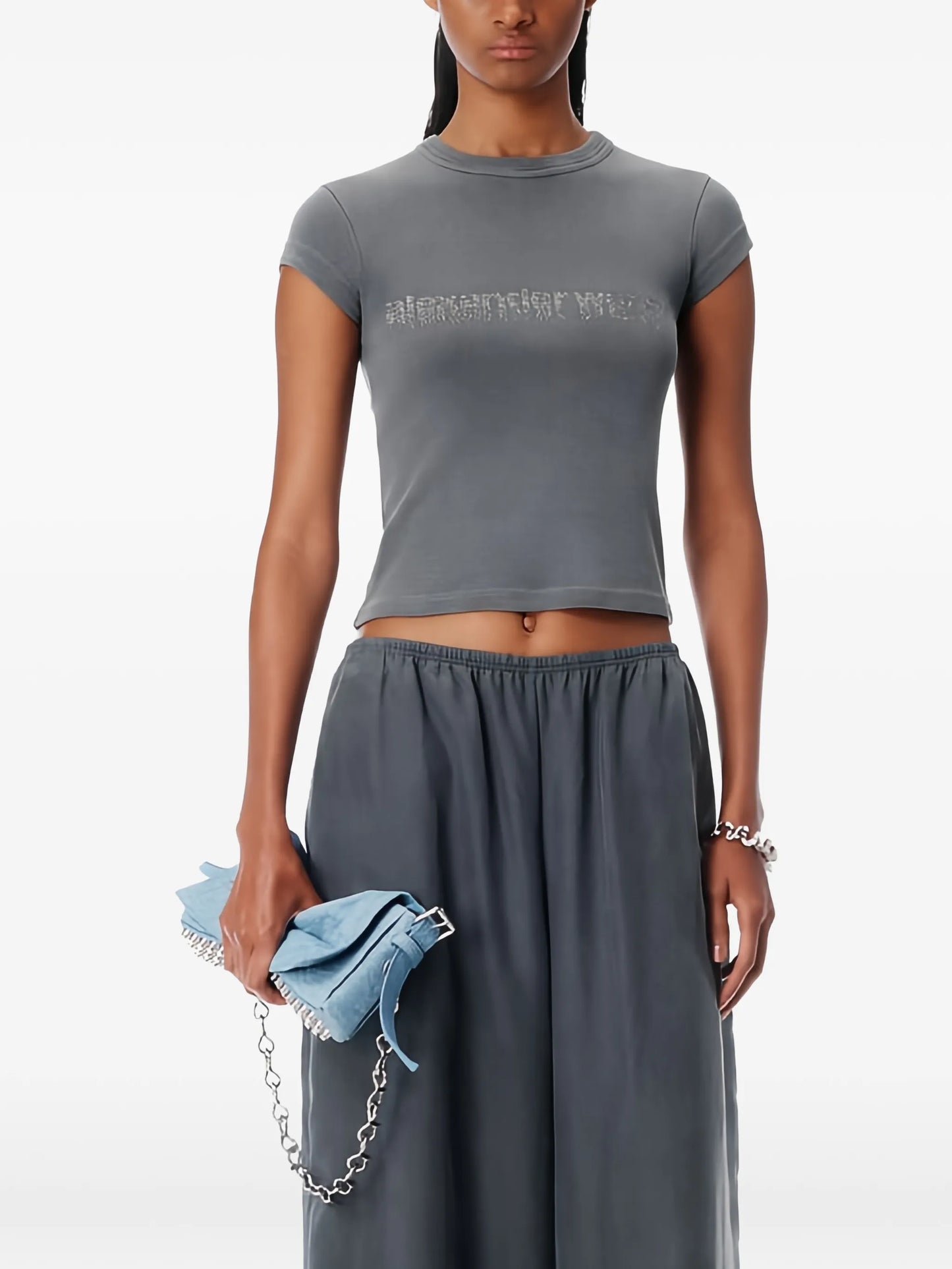 crystal hotfix logo T-shirt