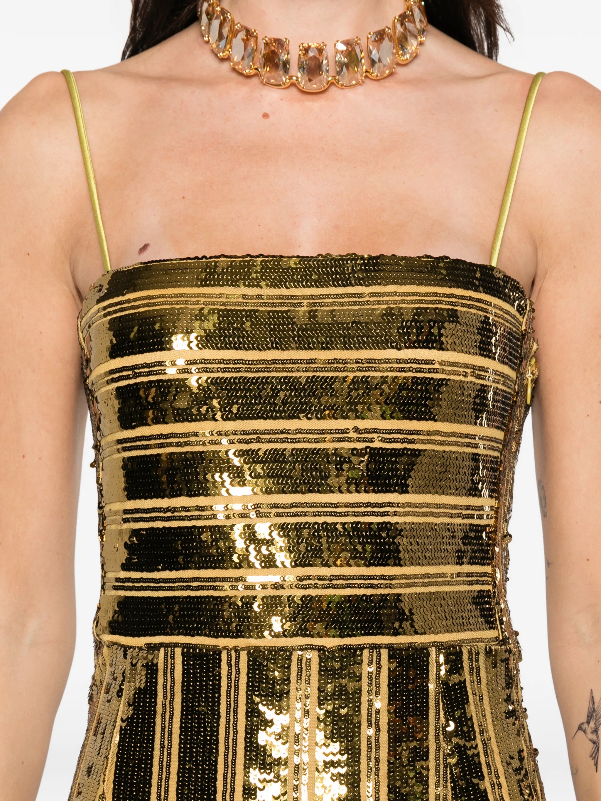 sequin bandeau gown maxi dress