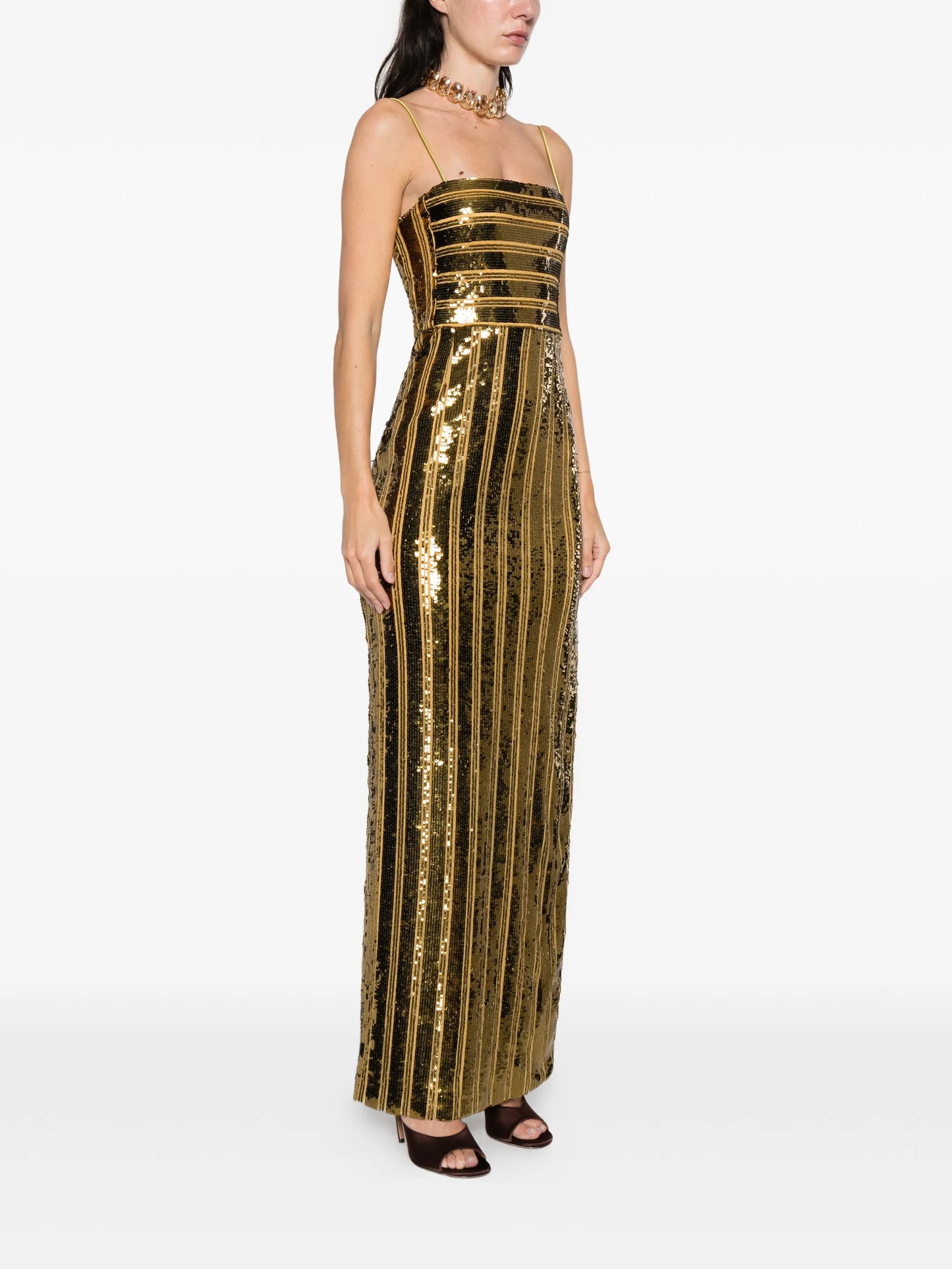 sequin bandeau gown maxi dress