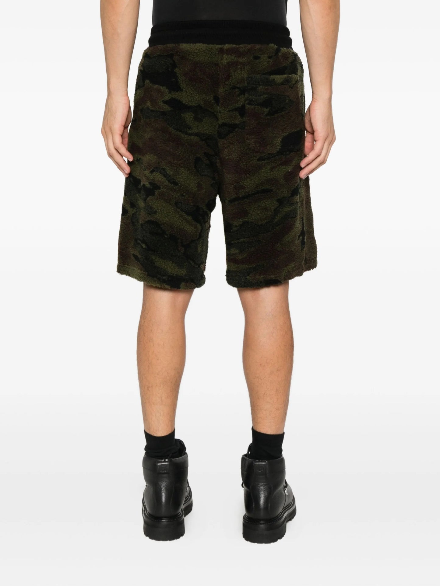 camo fleece drawstring shorts