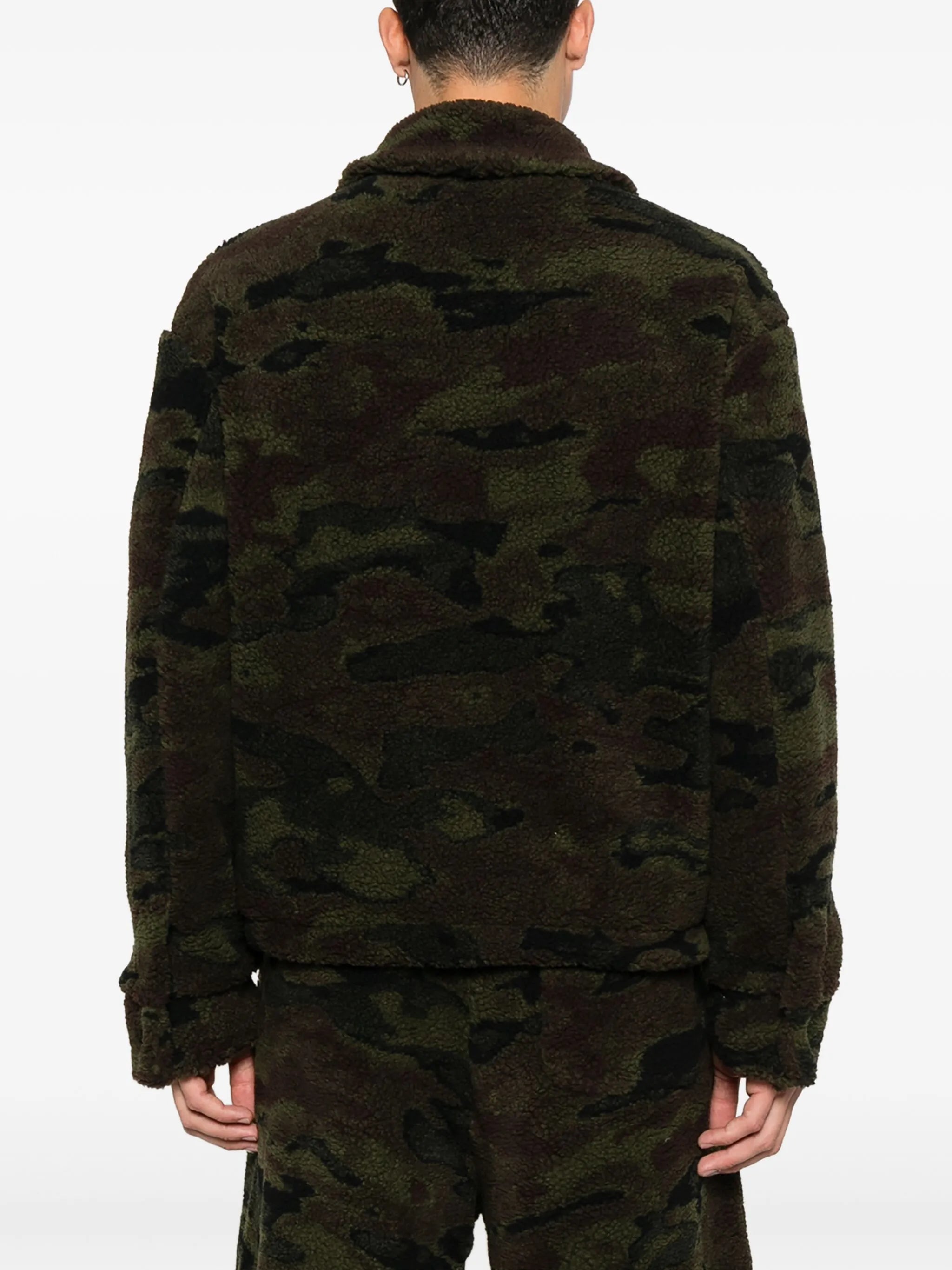 camo fleece zip-up bomber jacket