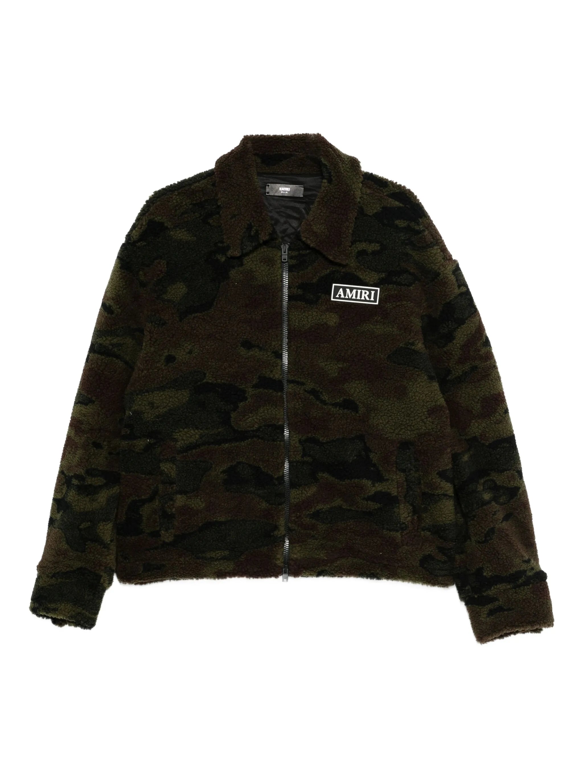 camo fleece zip-up bomber jacket