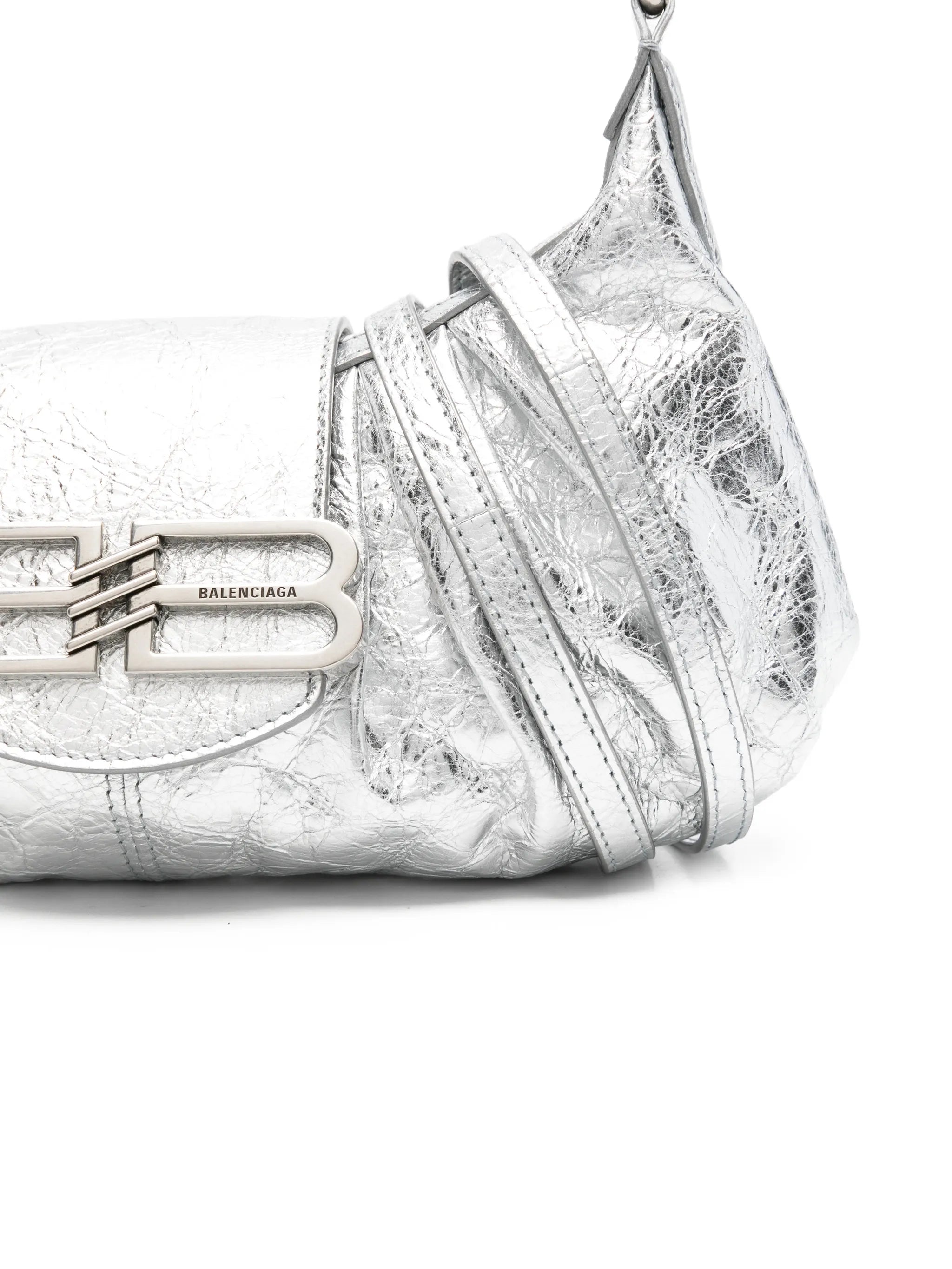 Pamela metallised-leather shoulder bag