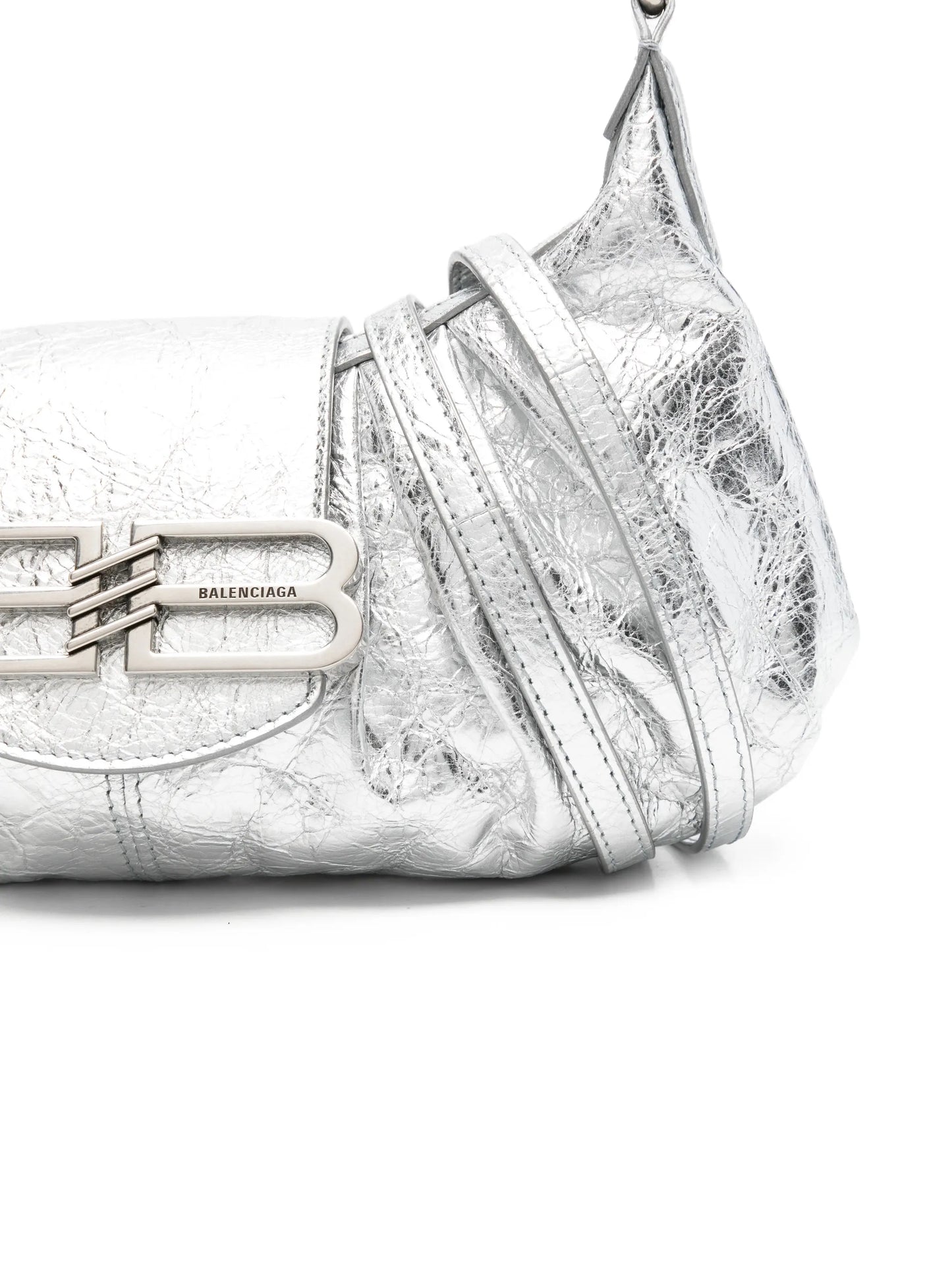 Pamela metallised-leather shoulder bag