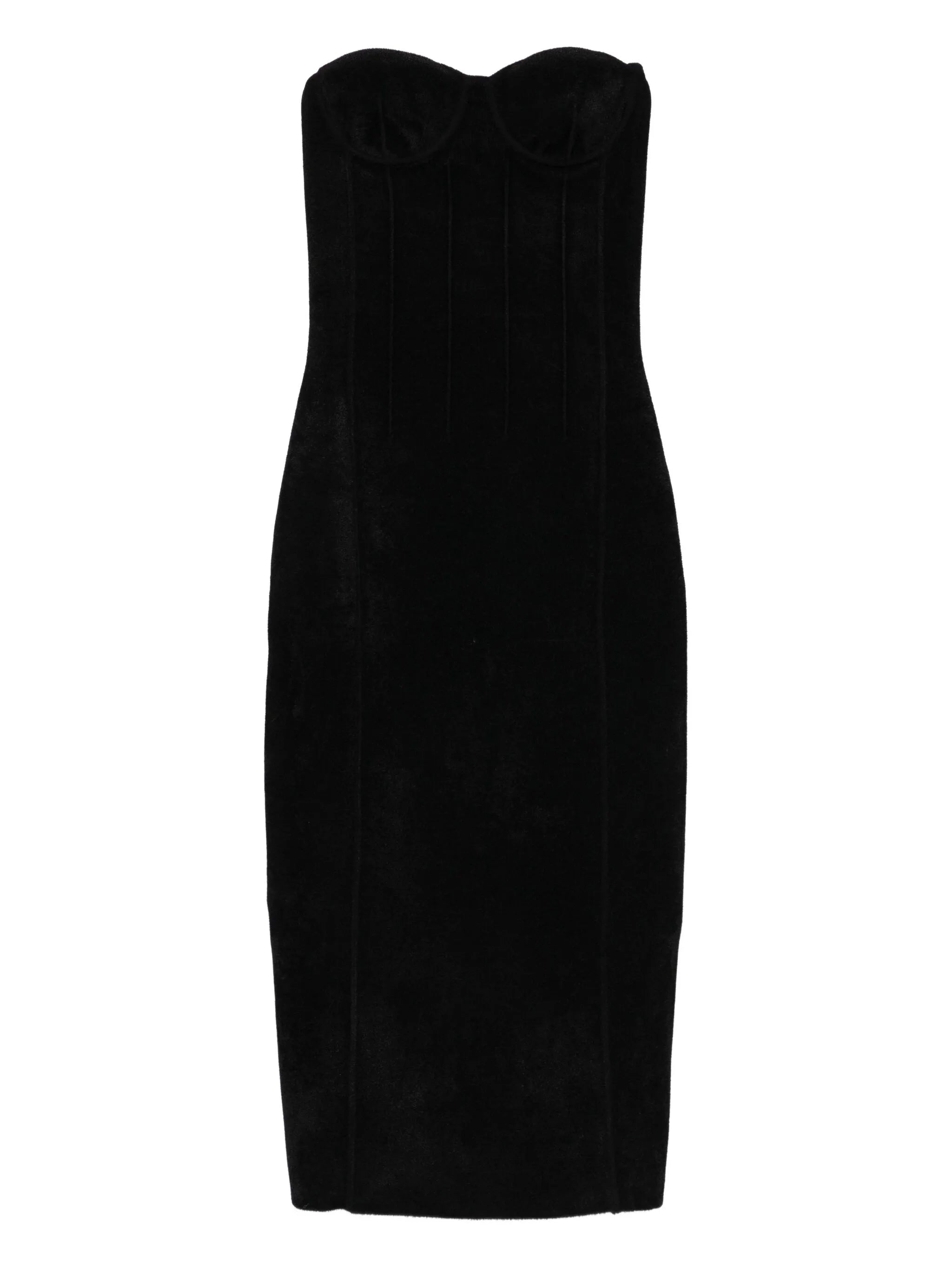 Titania bustier velvet midi dress