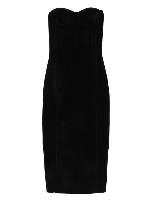 Titania bustier velvet midi dress