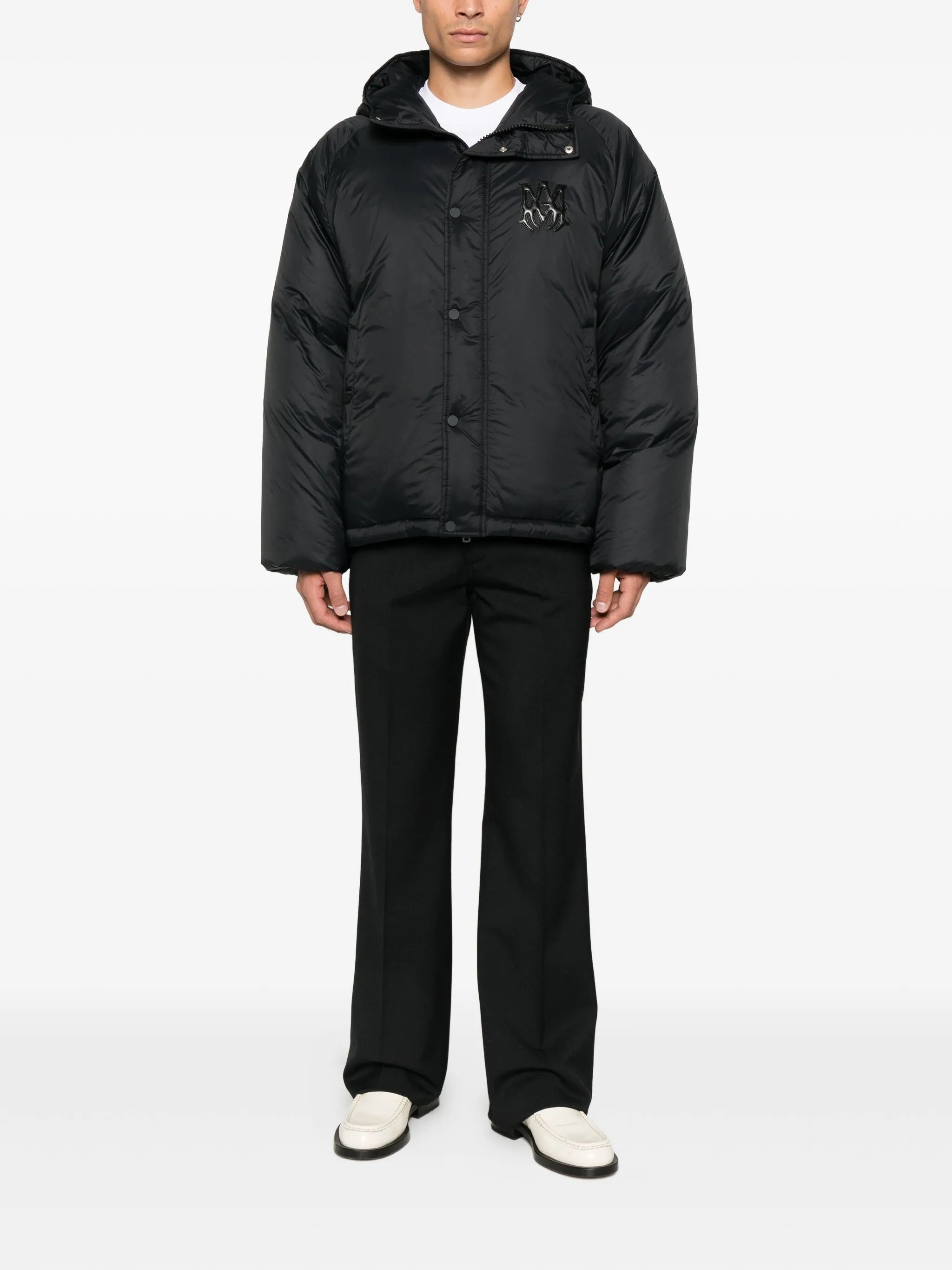 logo-patch hooded jacket