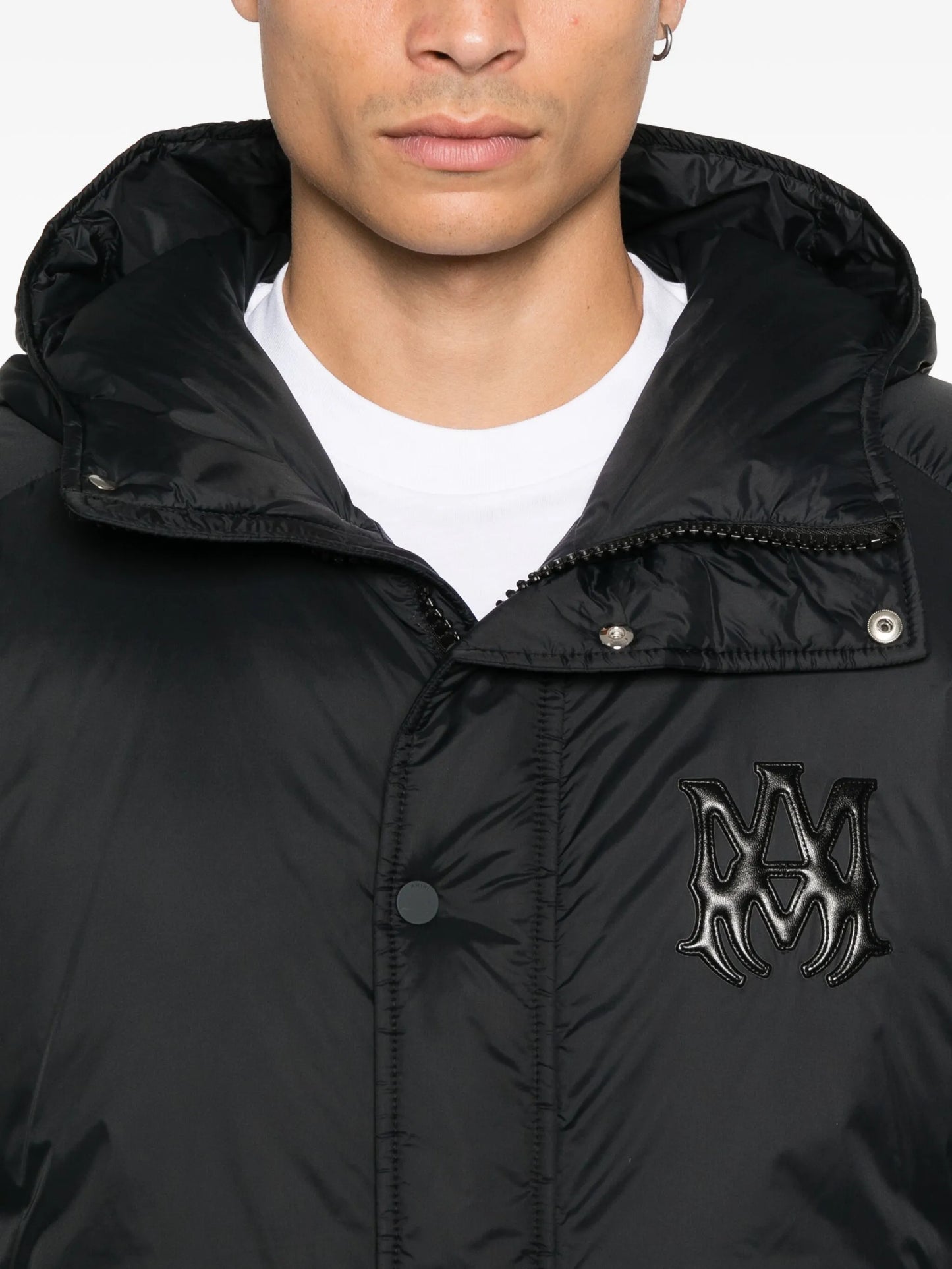 logo-patch hooded jacket