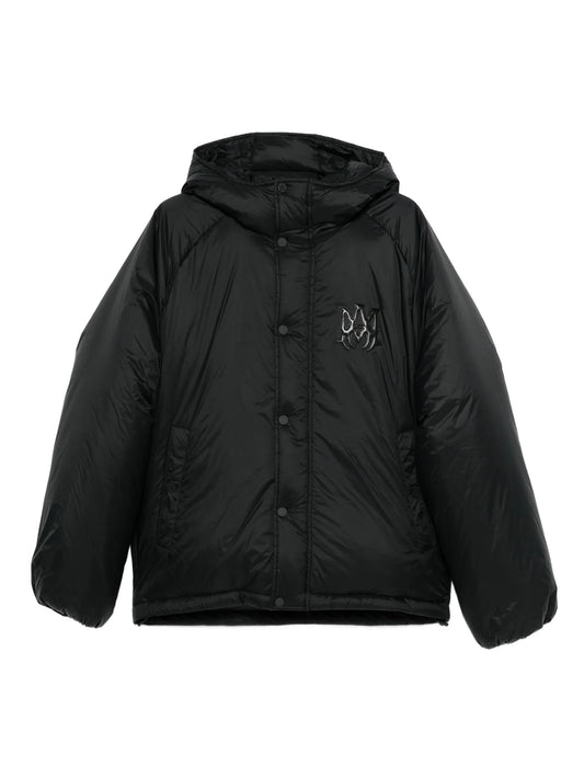 logo-patch hooded jacket