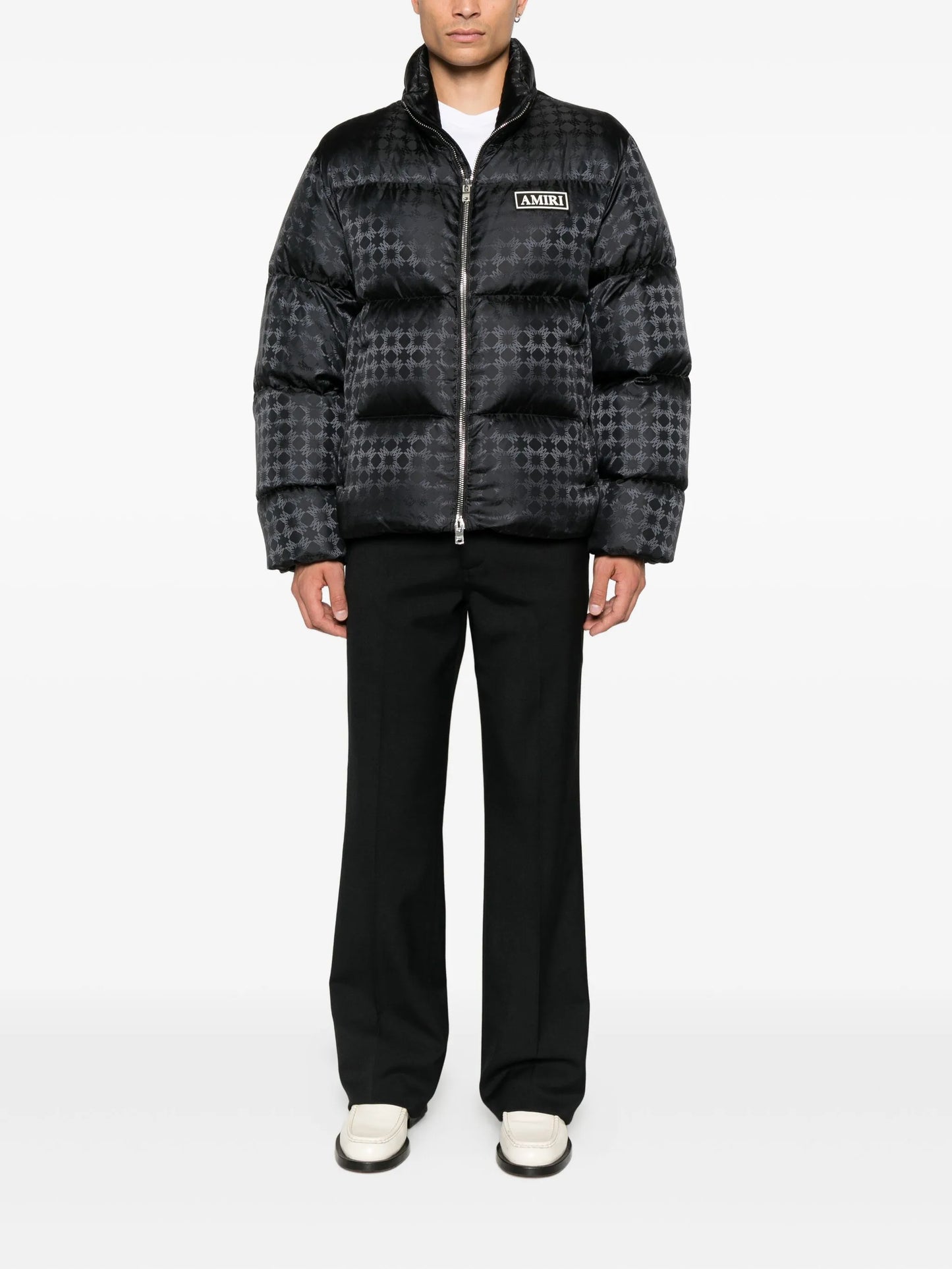 jacquard puffer jacket