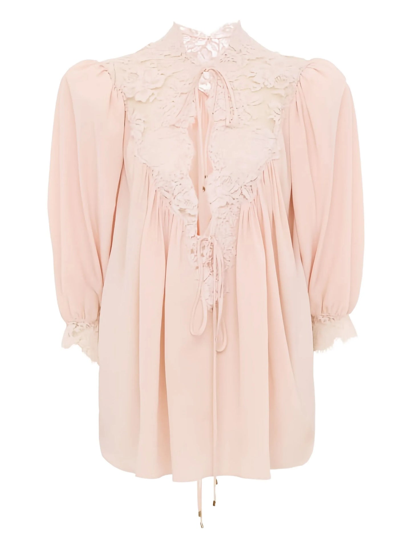 lace-trim blouse