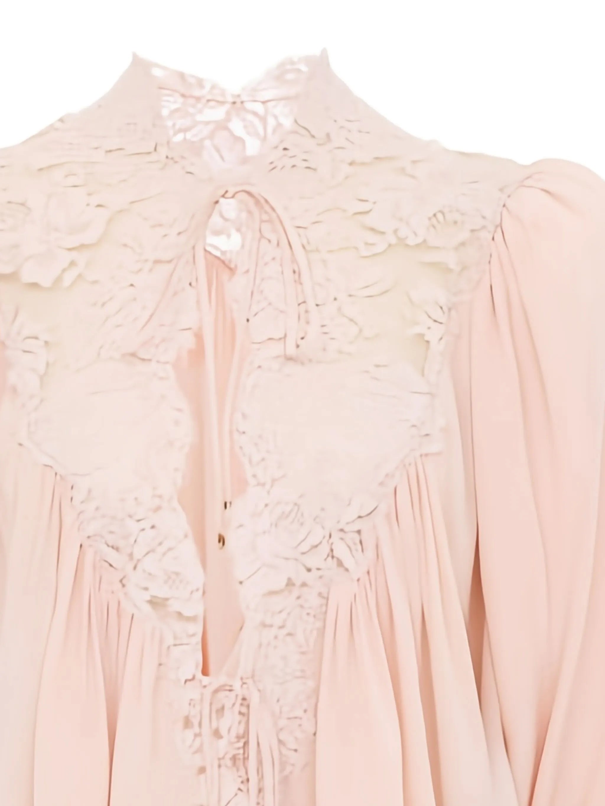 lace-trim blouse