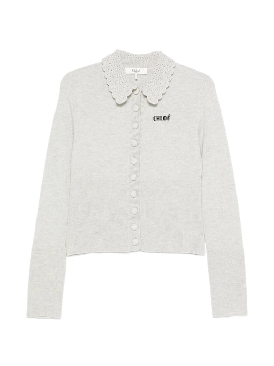 logo-knit cardigan