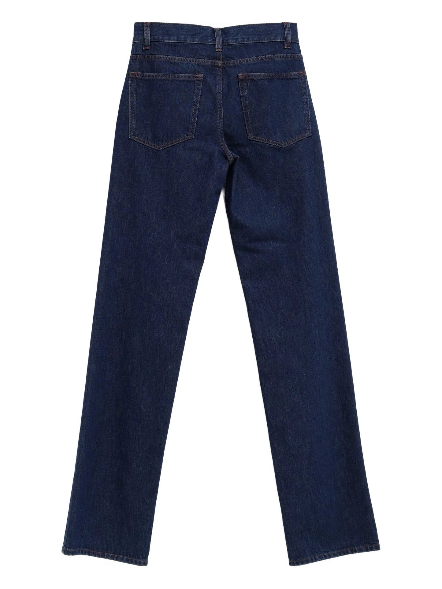 topstitched denim jeans