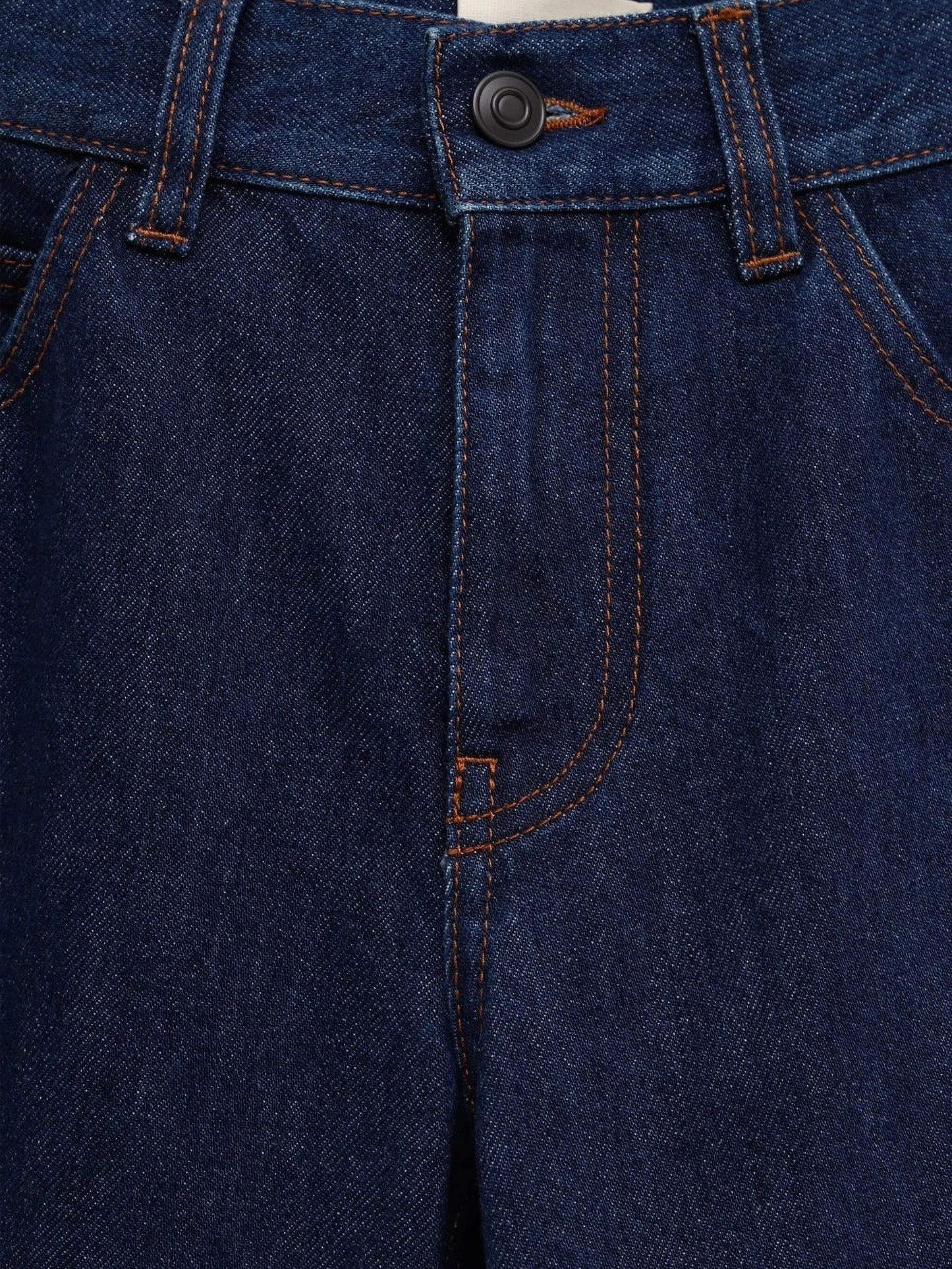 topstitched denim jeans