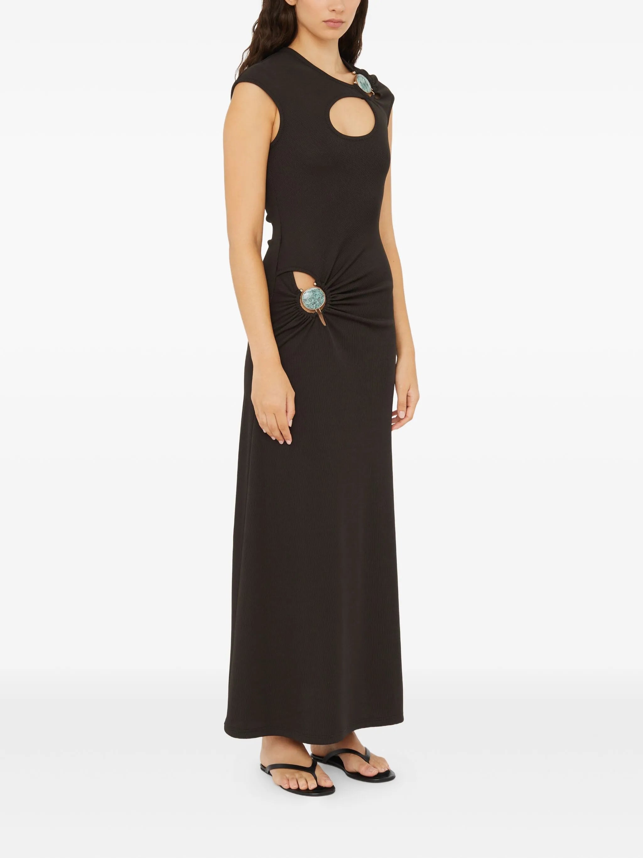 hollow mineral stone maxi dress