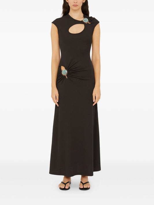 hollow mineral stone maxi dress