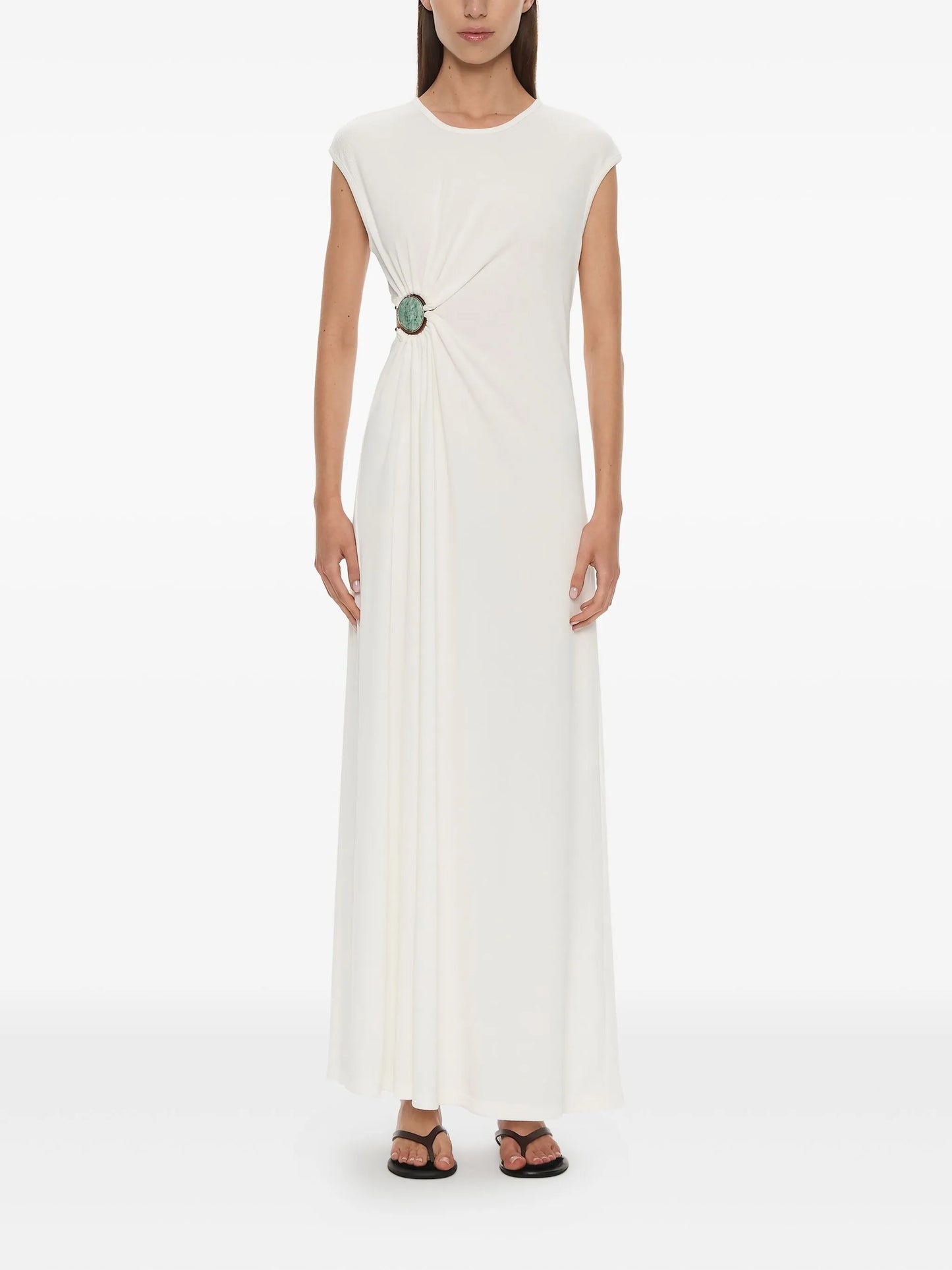stone ruched tank maxi dress